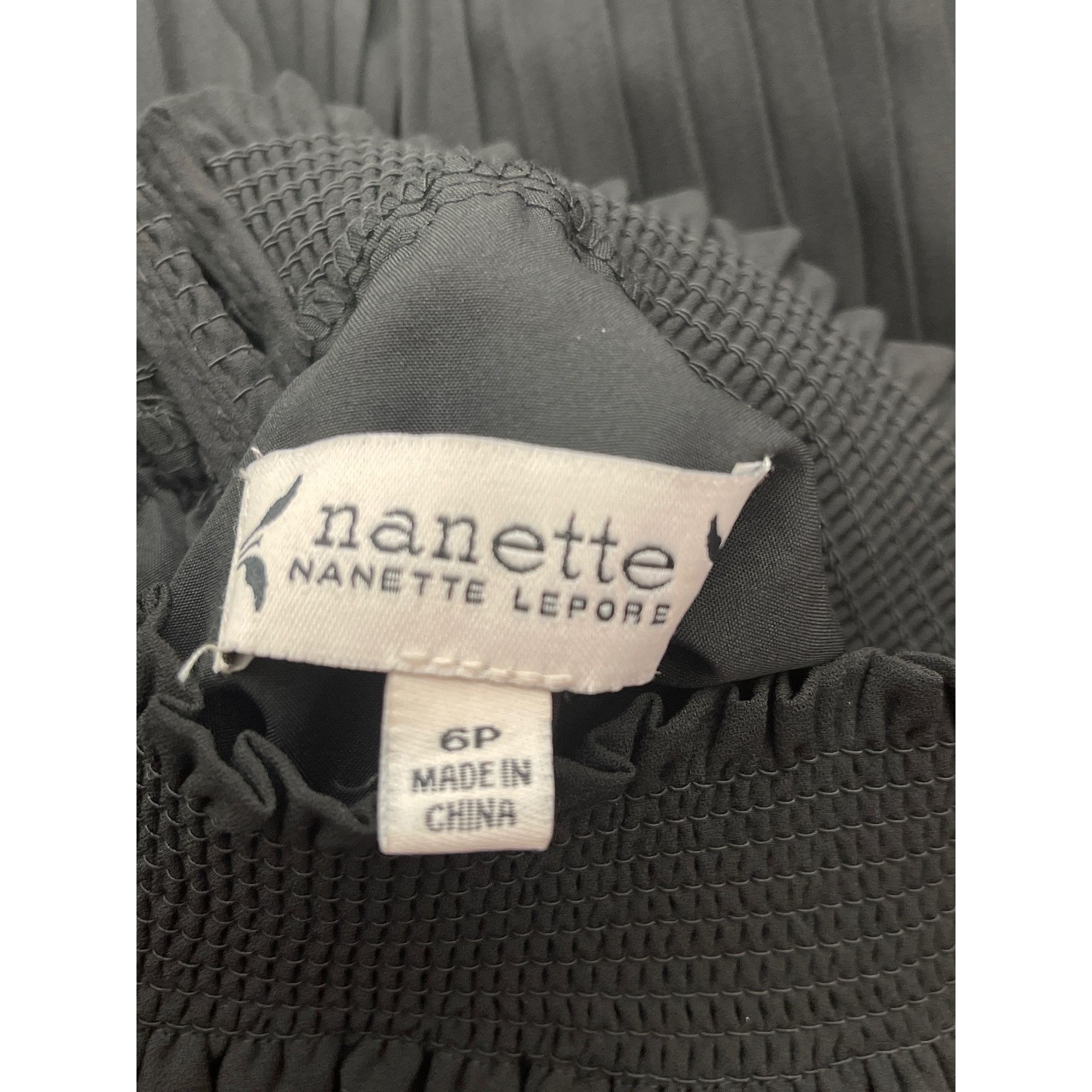 Nanette Lepore Black Accordion Smock Dress Size 6P NWT