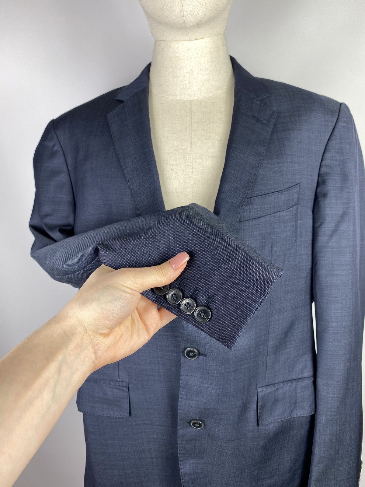 Hackett Hackett London men’s Pinpoint texture wool blazer jacket Size 44L - 5 Thumbnail