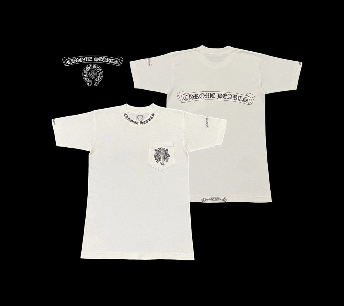 トップス 90s Chrome Hearts tee CHROME HEARTS クロムハーツ 90s 初期 刺繍 プリント 半袖 T