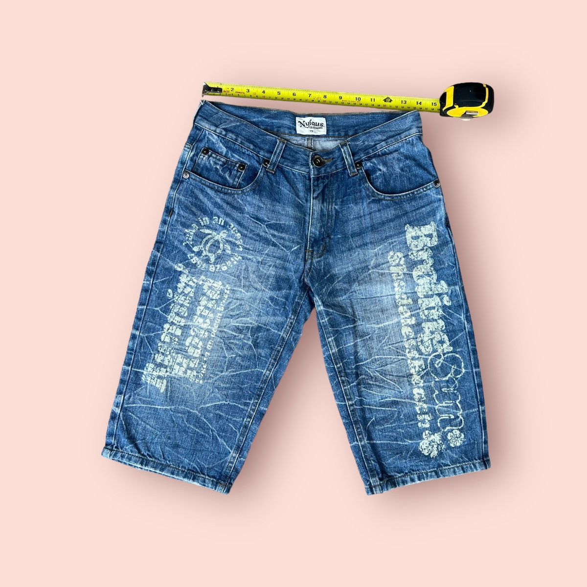 Japanese Brand VINTAGE NYLAUS PAINTED DENIM SHORTS Size US 28 / EU 44 - 21 Thumbnail