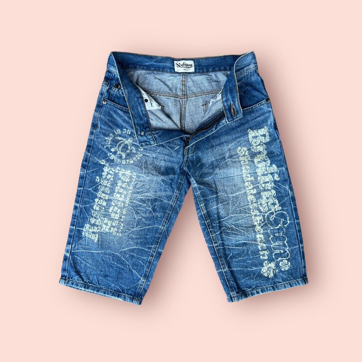 Japanese Brand VINTAGE NYLAUS PAINTED DENIM SHORTS Size US 28 / EU 44 - 15 Thumbnail