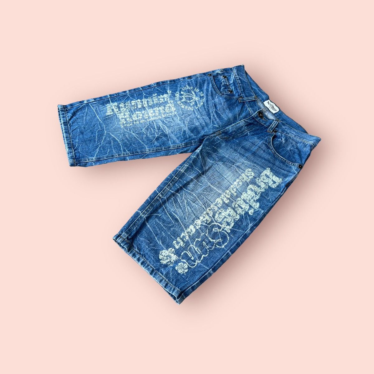 Japanese Brand VINTAGE NYLAUS PAINTED DENIM SHORTS Size US 28 / EU 44 - 3 Thumbnail