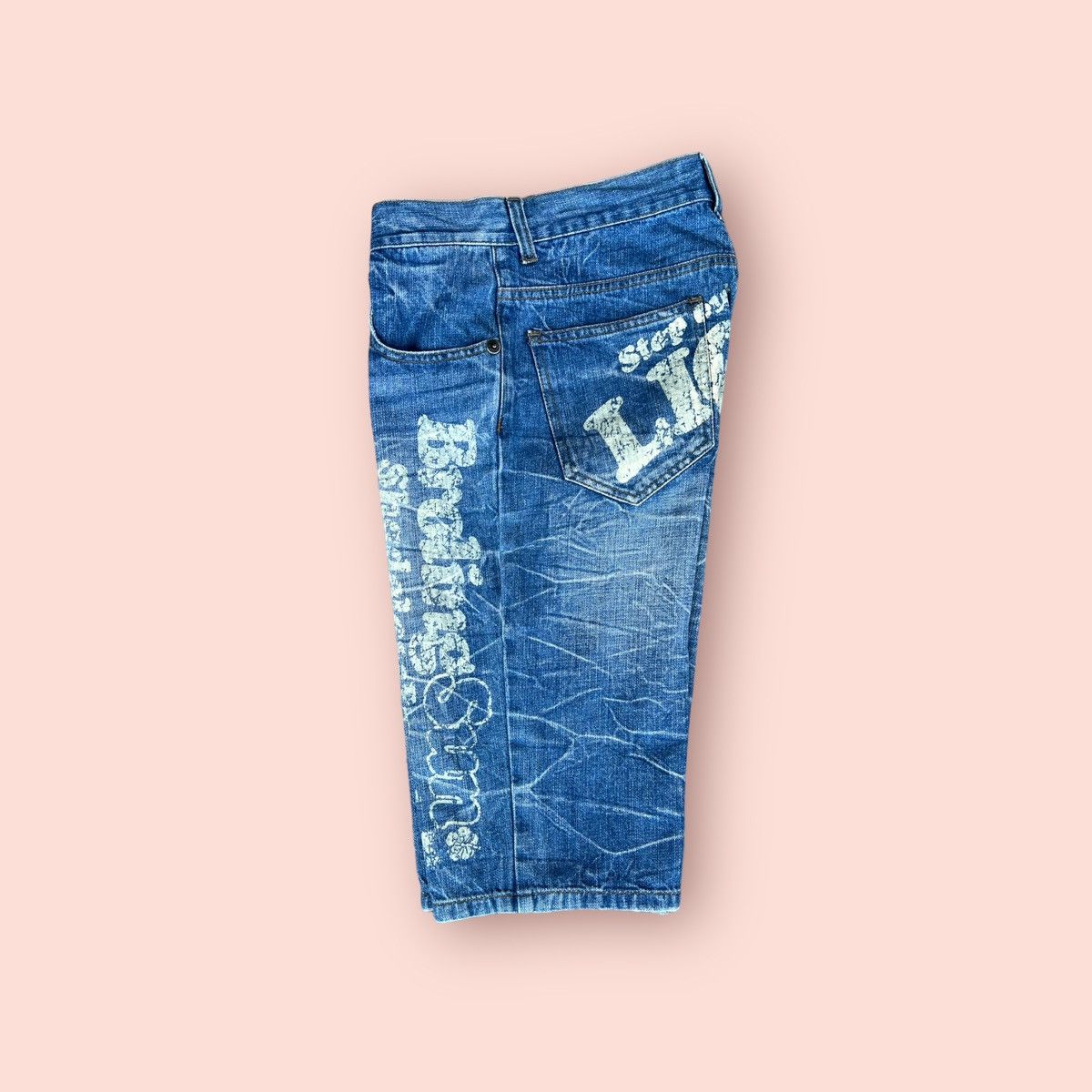 Japanese Brand VINTAGE NYLAUS PAINTED DENIM SHORTS Size US 28 / EU 44 - 4 Thumbnail