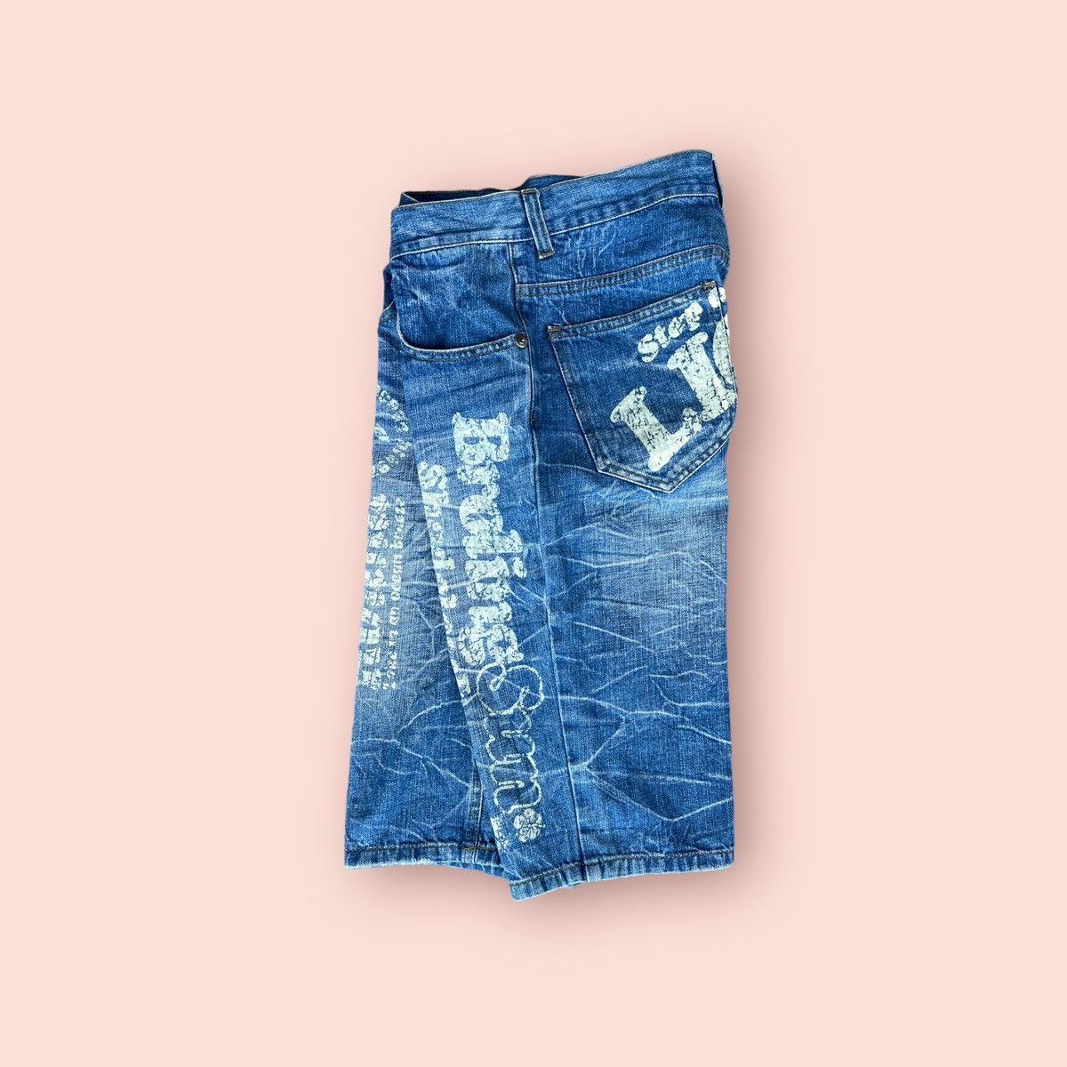 Japanese Brand VINTAGE NYLAUS PAINTED DENIM SHORTS Size US 28 / EU 44 - 7 Thumbnail