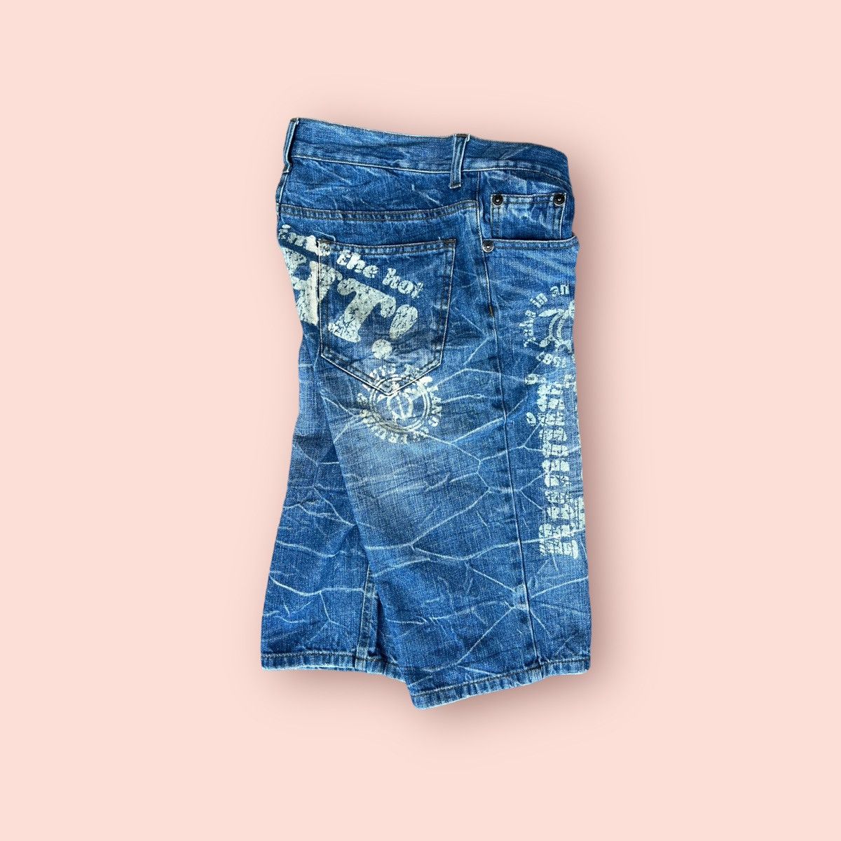 Japanese Brand VINTAGE NYLAUS PAINTED DENIM SHORTS Size US 28 / EU 44 - 5 Thumbnail