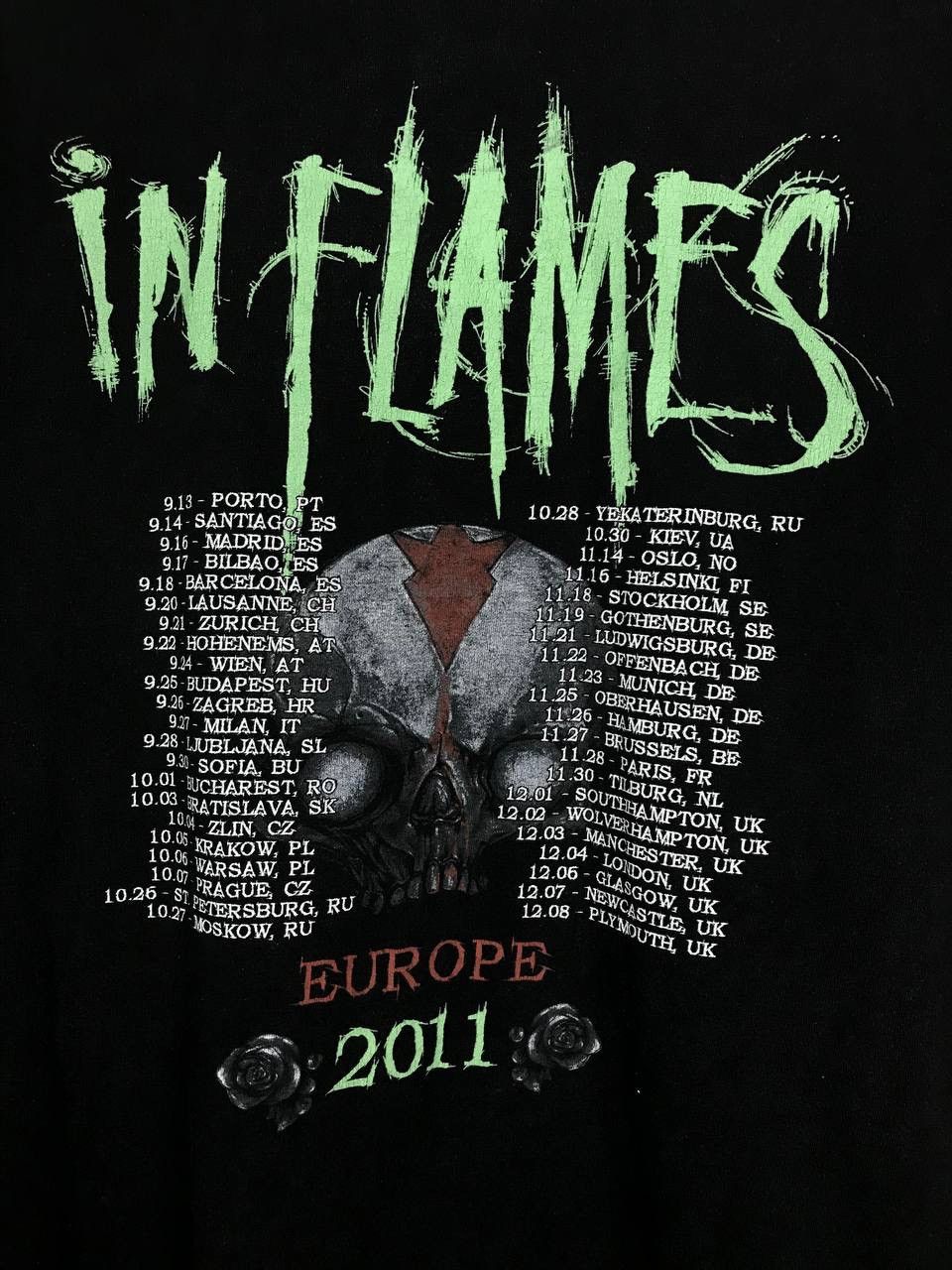 Band Tees × Vintage In Flames 2011 skullsvintage rock overprinted band tour tee Size US XL / EU 56 / 4 - 8 Thumbnail