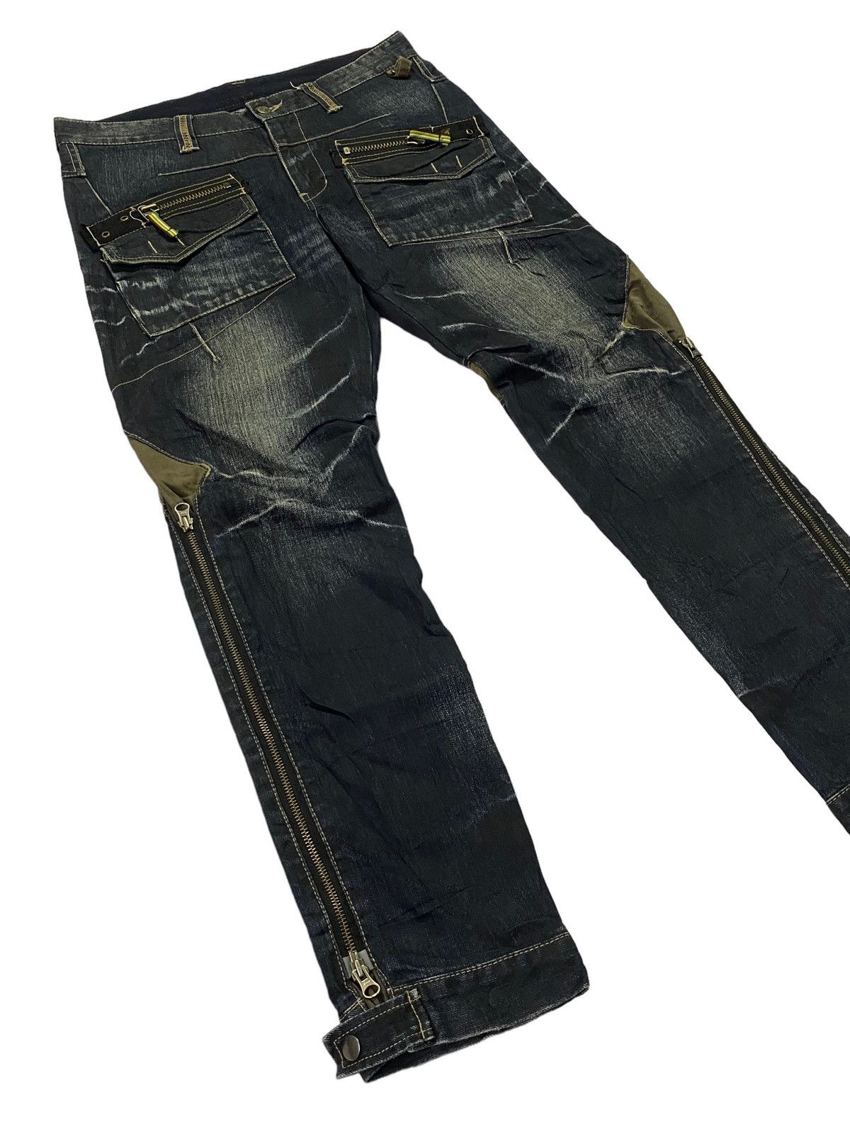 Japanese Brand × PPFM × Seditionaries Hot🔥PPFM Seditinaries Bondage Zipper Denim Pants Size US 33 - 22 Thumbnail