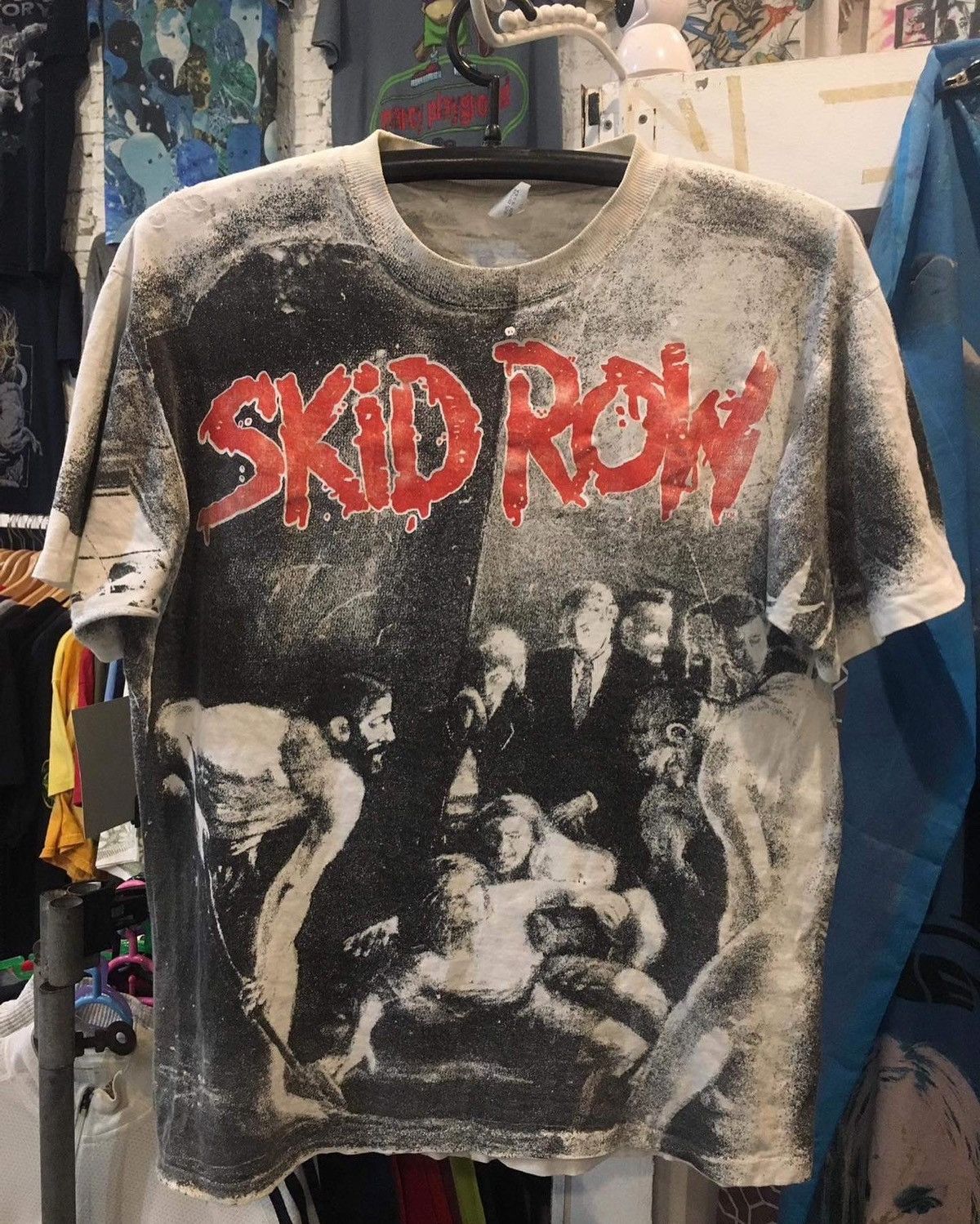 Vintage Skid Row All over print (rare)T-Shirt L