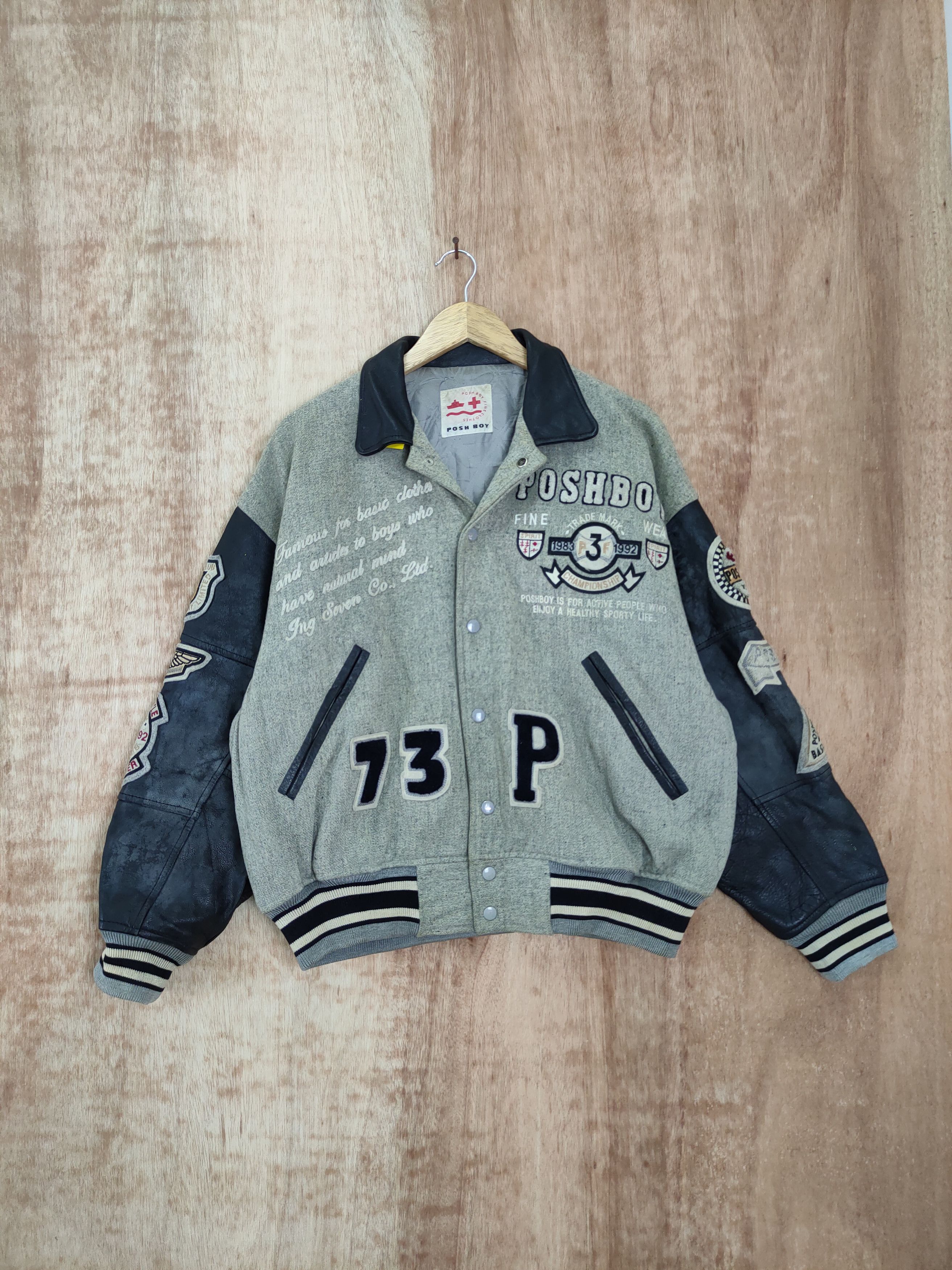 Vintage Posh Boy champion faded wool varsity jacket #4094DLAL Size US M / EU 48-50 / 2 - 8 Thumbnail