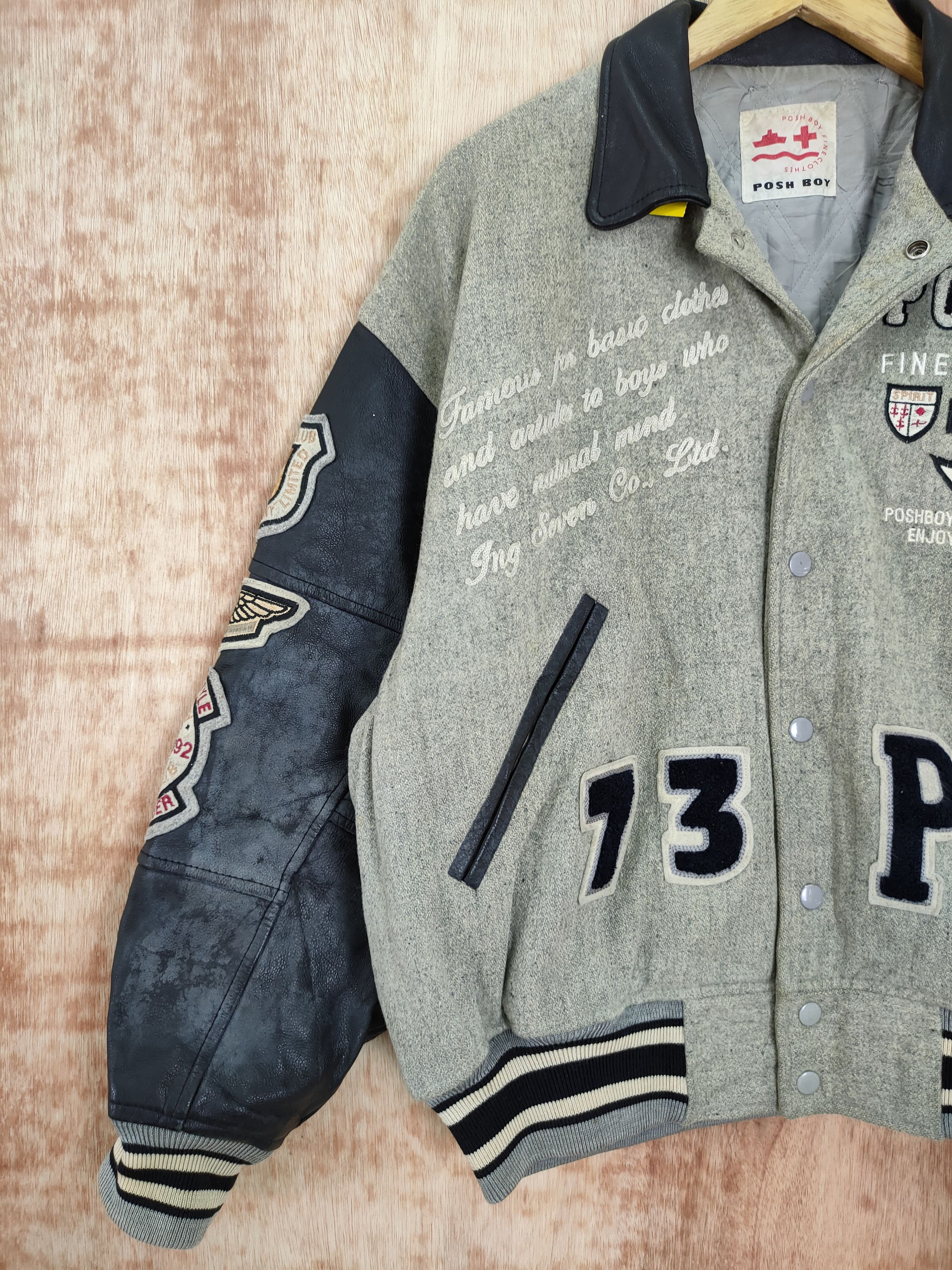 Vintage Posh Boy champion faded wool varsity jacket #4094DLAL Size US M / EU 48-50 / 2 - 9 Thumbnail