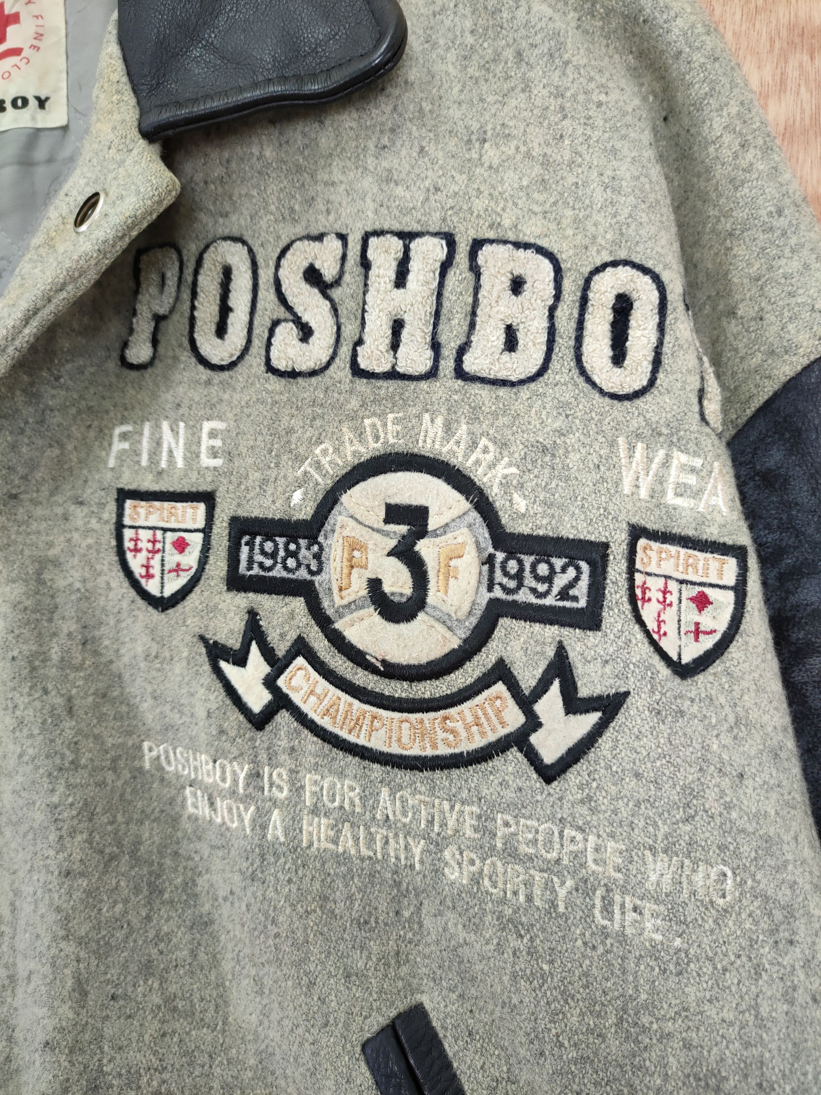 Vintage Posh Boy champion faded wool varsity jacket #4094DLAL Size US M / EU 48-50 / 2 - 12 Thumbnail
