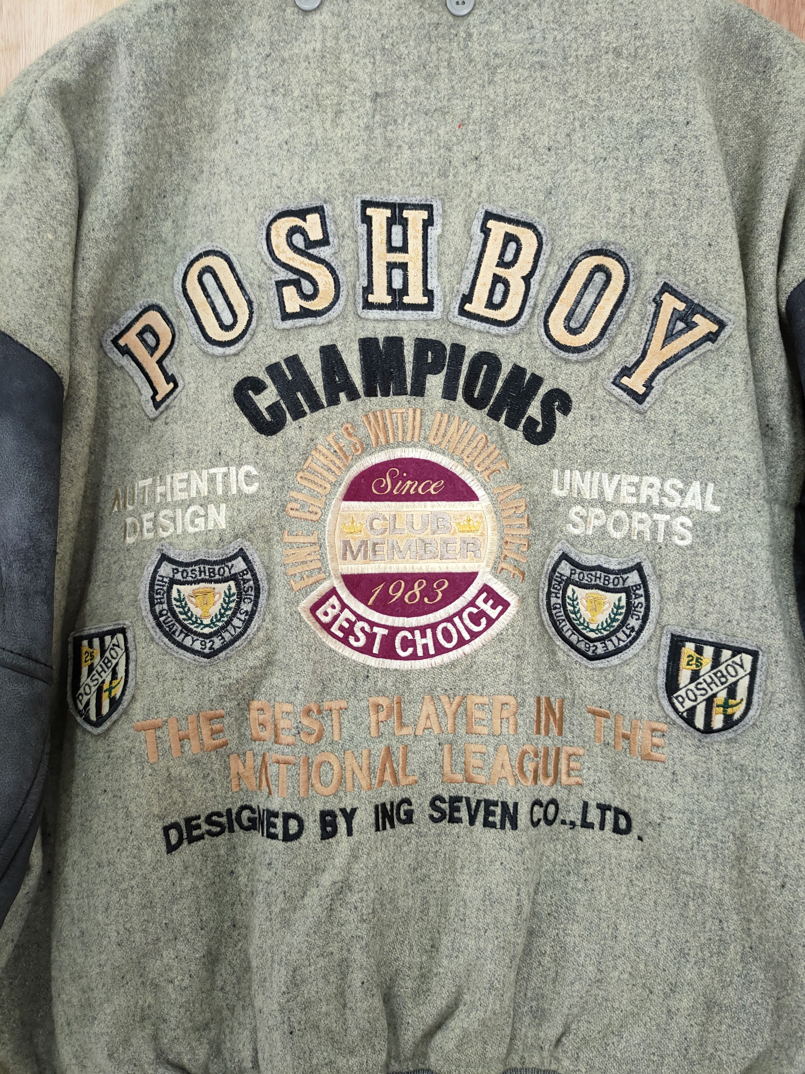 Vintage Posh Boy champion faded wool varsity jacket #4094DLAL Size US M / EU 48-50 / 2 - 4 Thumbnail