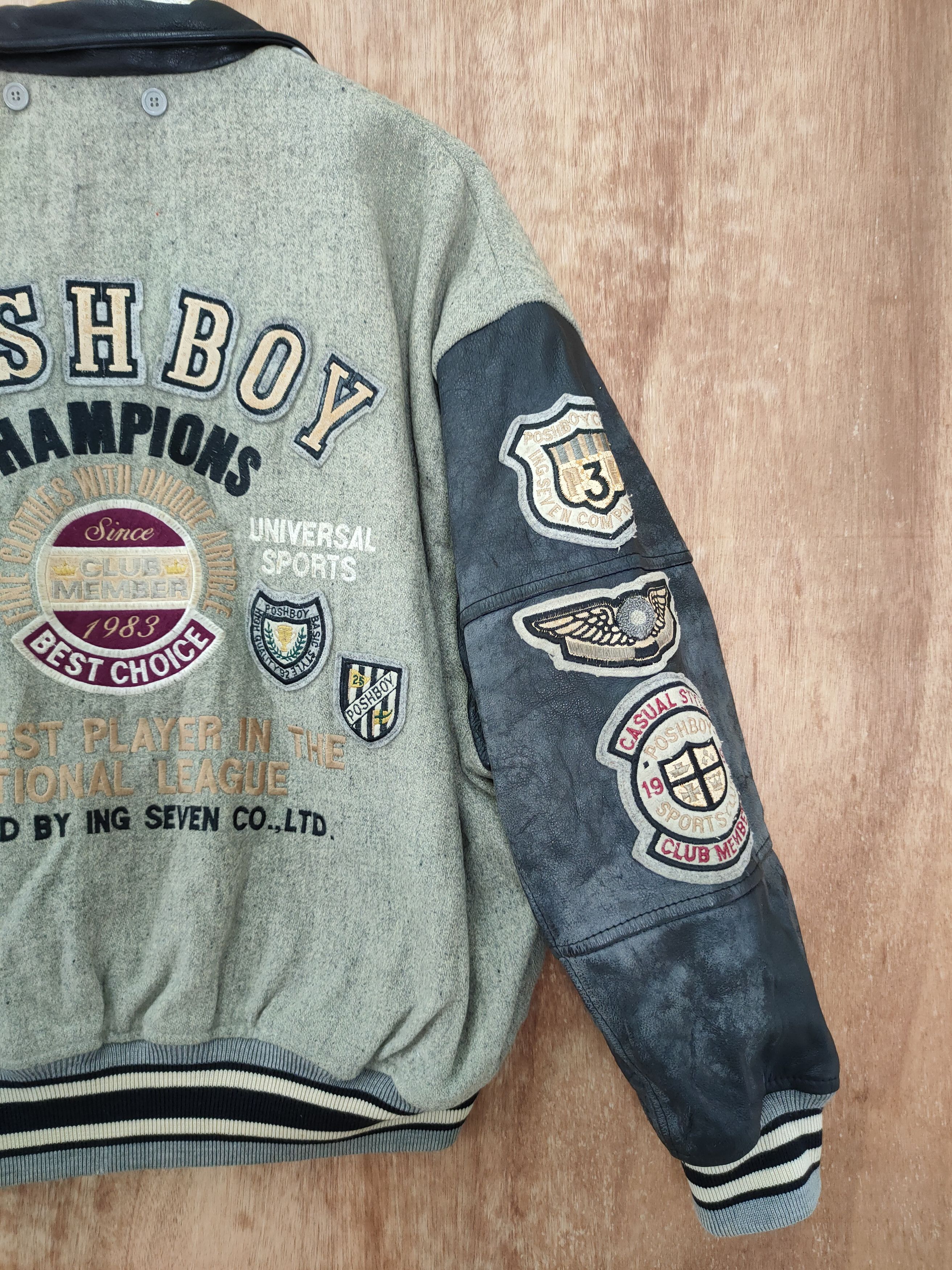 Vintage Posh Boy champion faded wool varsity jacket #4094DLAL Size US M / EU 48-50 / 2 - 3 Thumbnail