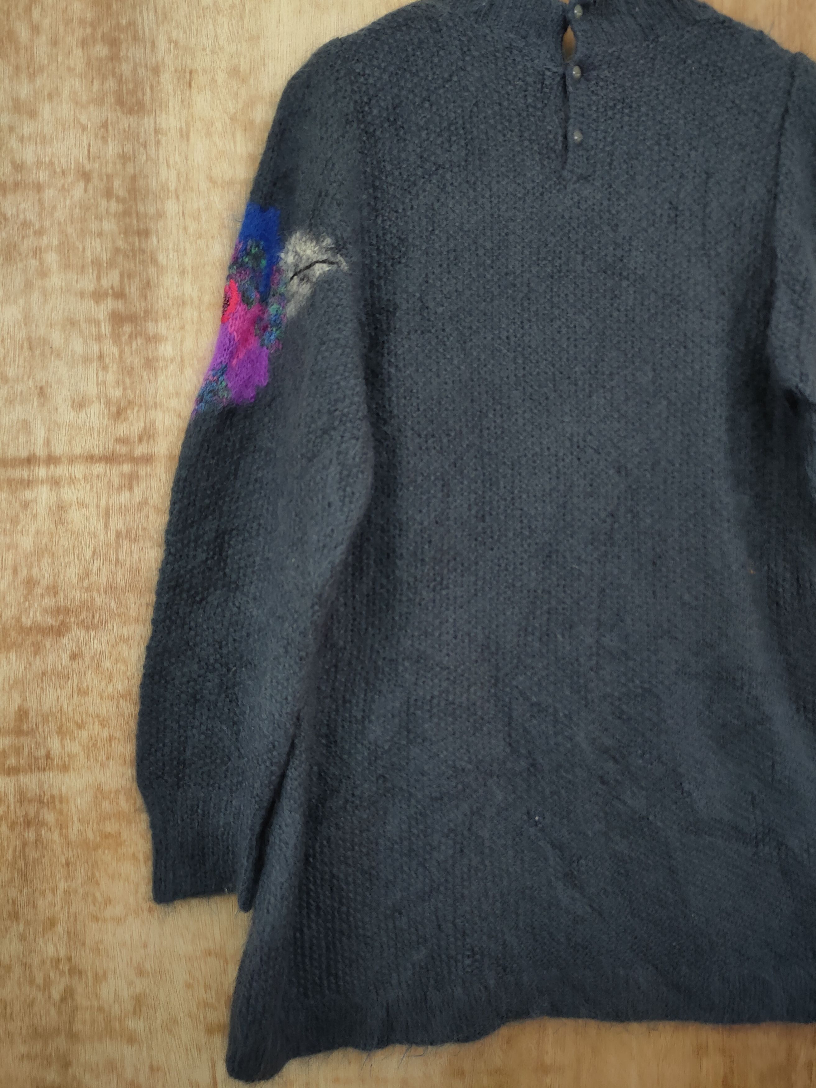 Vintage Chamois Royal mohair knitwear art flower vintage #46-072 Size M / US 6-8 / IT 42-44 - 8 Thumbnail