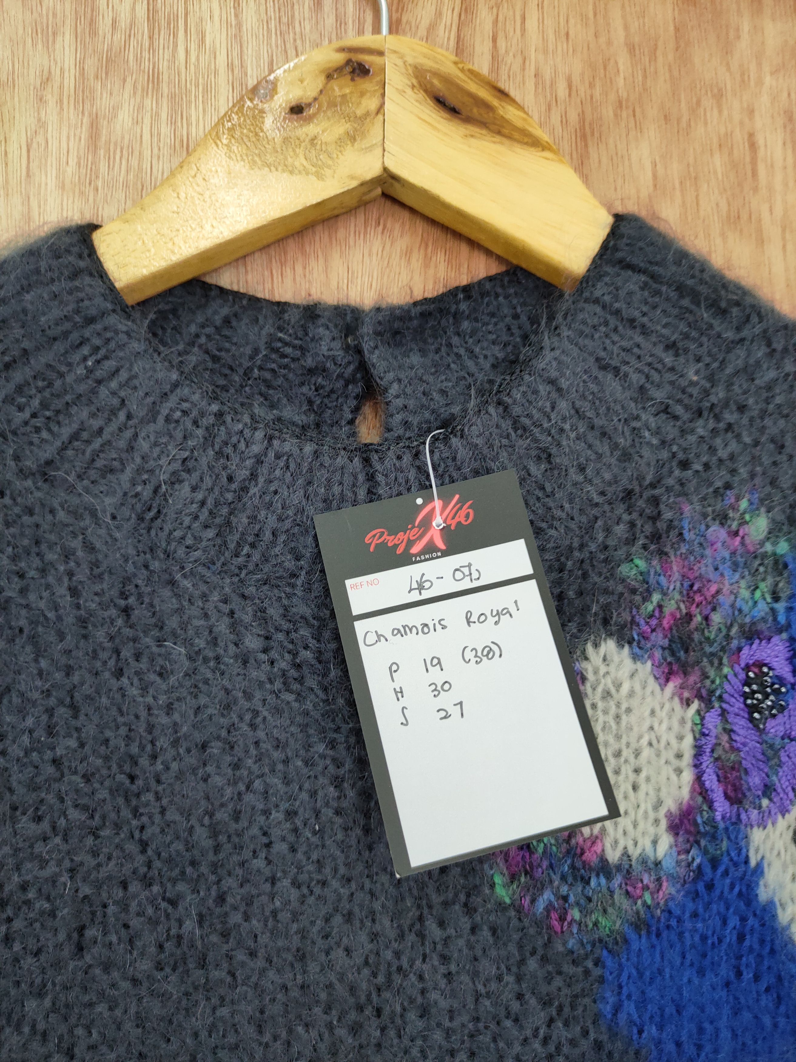 Vintage Chamois Royal mohair knitwear art flower vintage #46-072 Size M / US 6-8 / IT 42-44 - 6 Thumbnail
