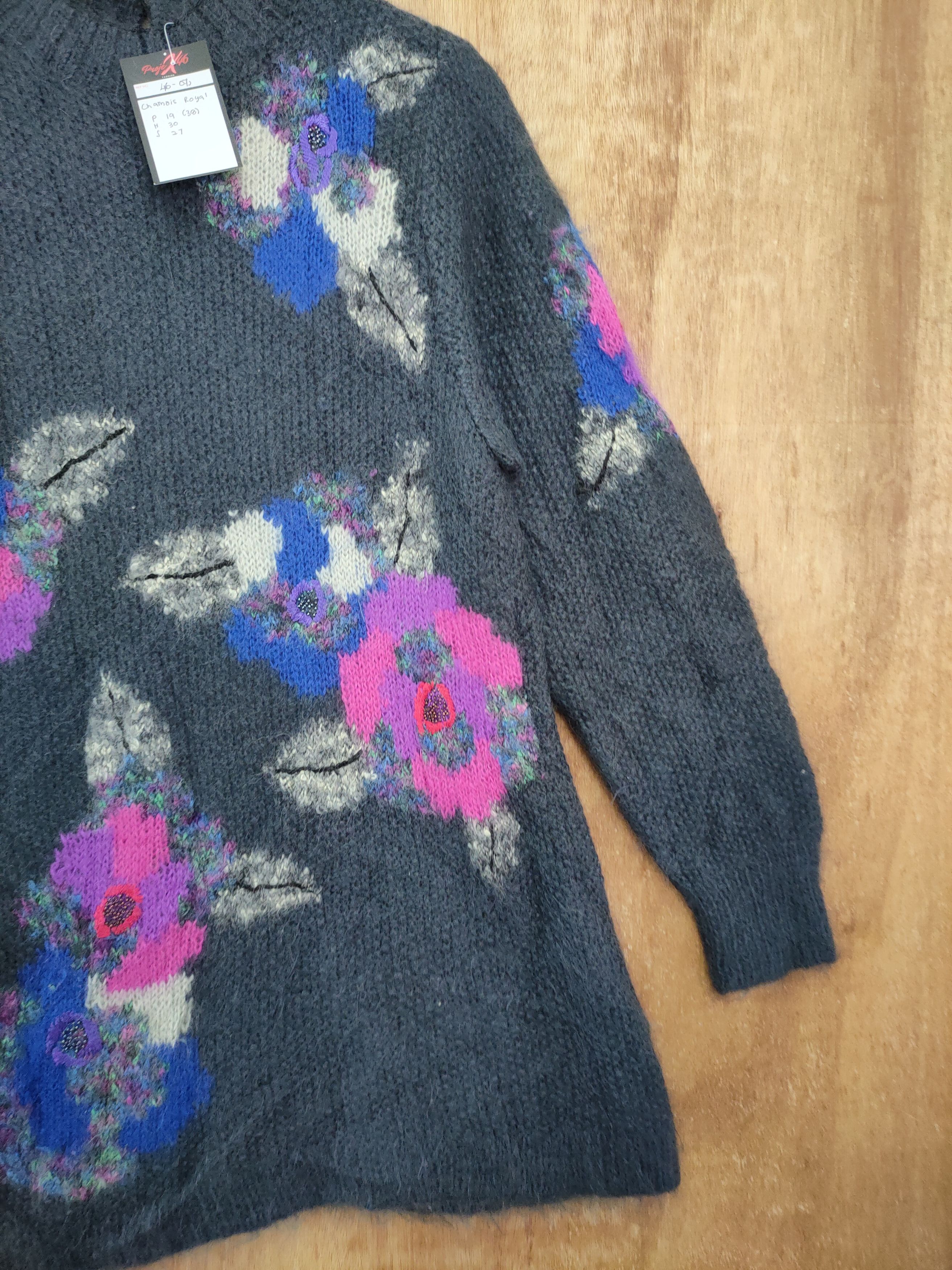 Vintage Chamois Royal mohair knitwear art flower vintage #46-072 Size M / US 6-8 / IT 42-44 - 3 Thumbnail
