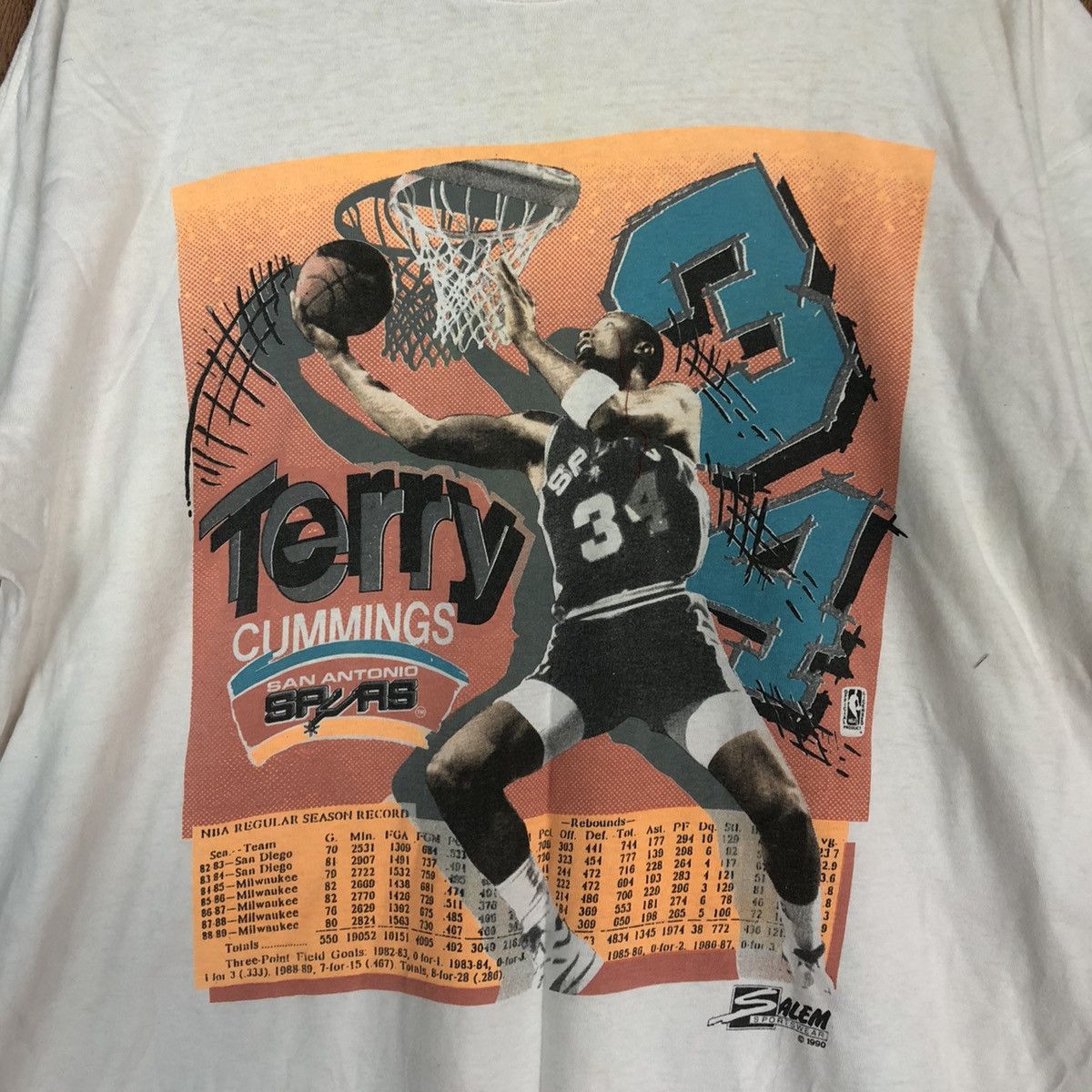 NBA Terry Cummings vintage NBA tee #1397DL Size US XL / EU 56 / 4 - 4 Thumbnail