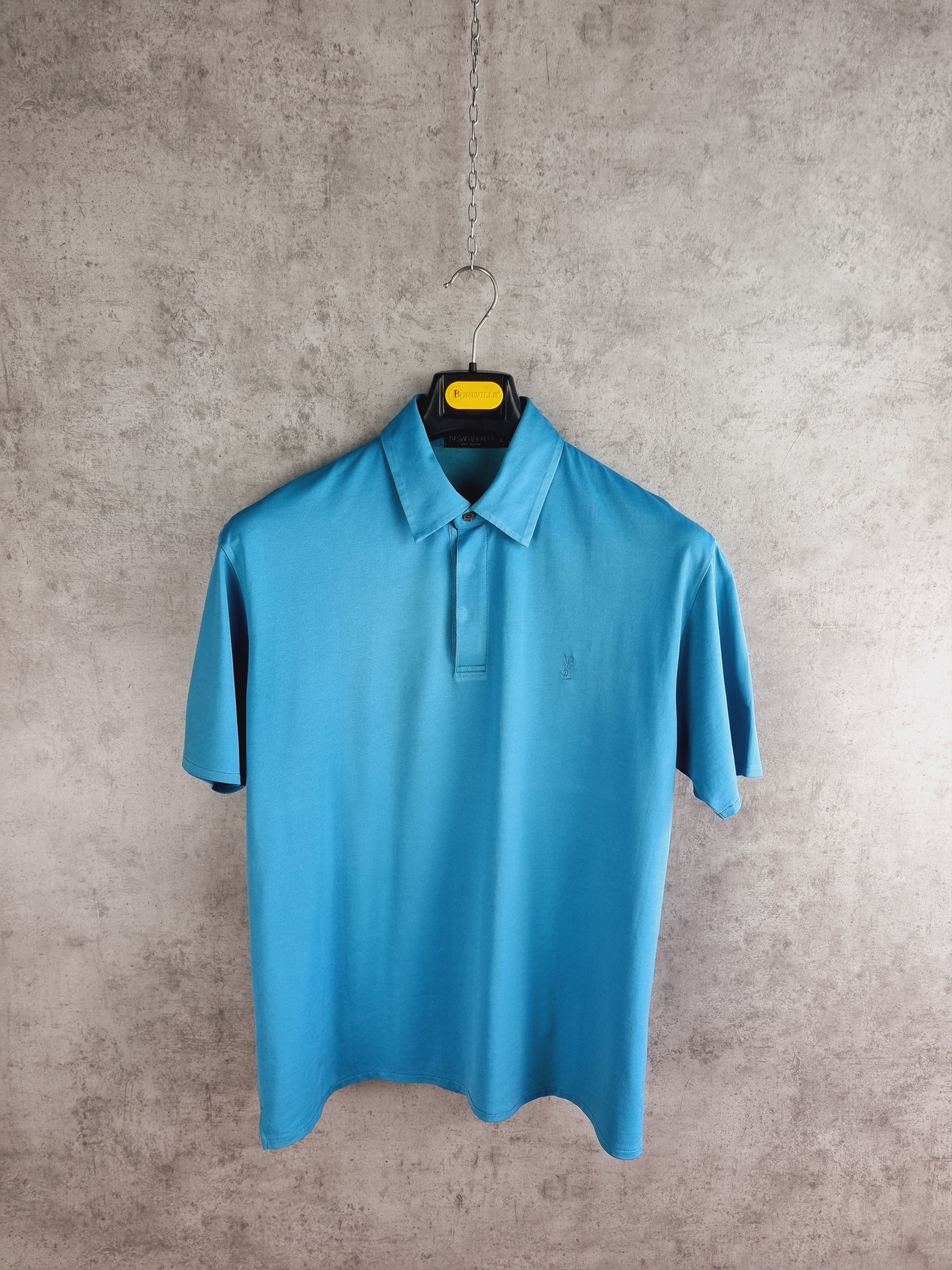 Vintage × Yves Saint Laurent Yves Saint Laurent YSL Cotton like SILK Polo tee shirt Size US M / EU 48-50 / 2 - 3 Thumbnail