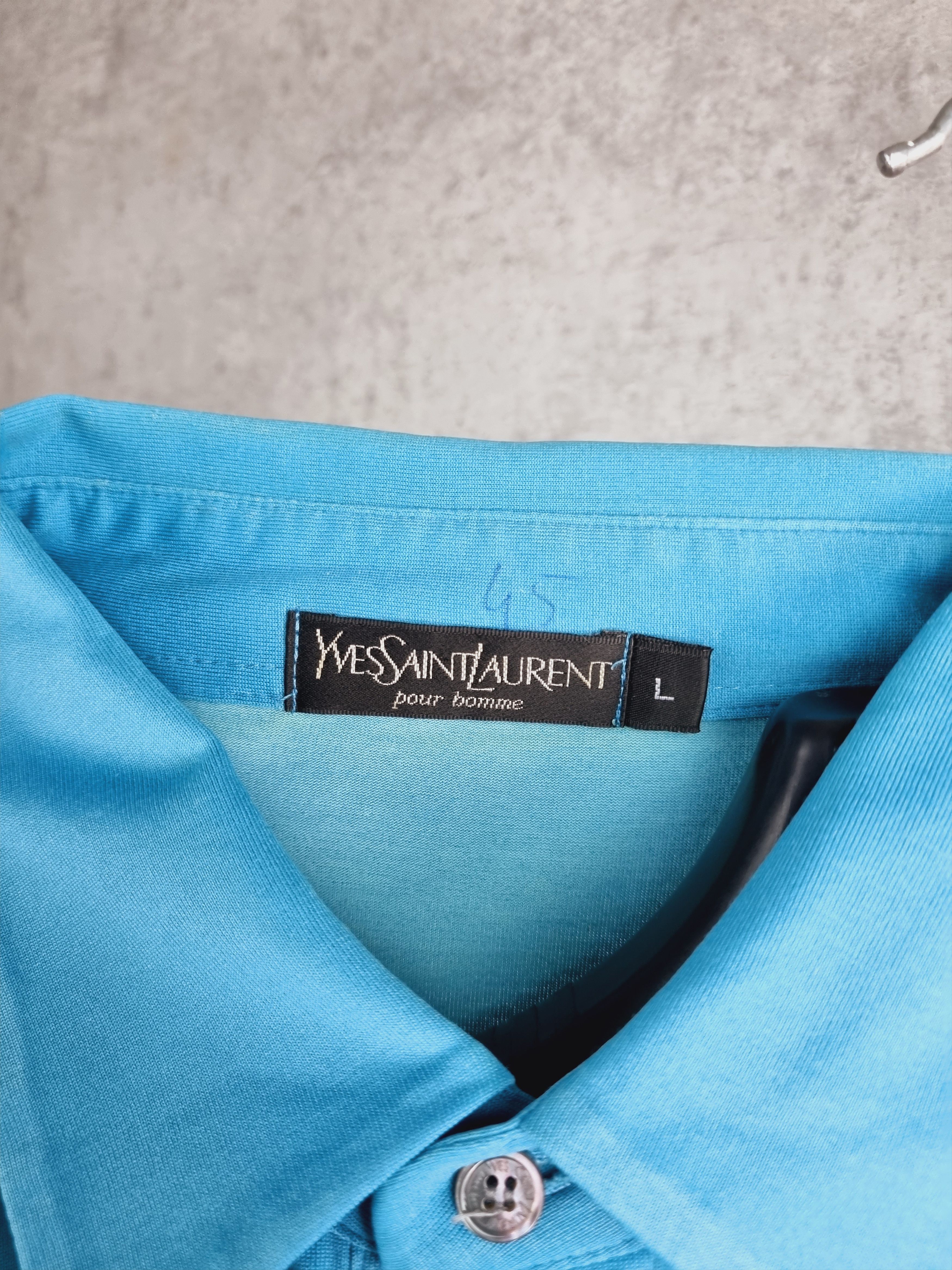 Vintage × Yves Saint Laurent Yves Saint Laurent YSL Cotton like SILK Polo tee shirt Size US M / EU 48-50 / 2 - 9 Thumbnail