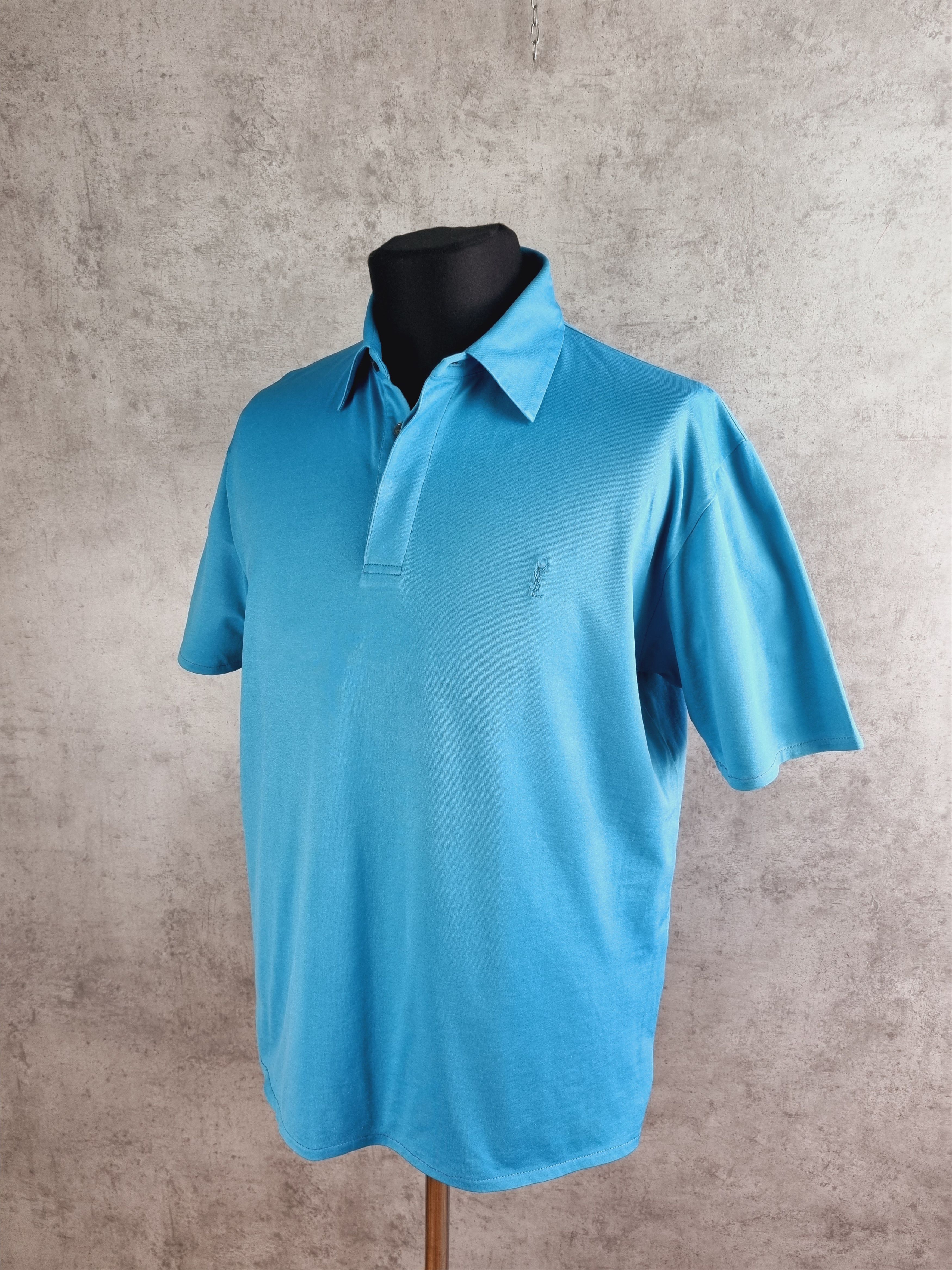 Vintage × Yves Saint Laurent Yves Saint Laurent YSL Cotton like SILK Polo tee shirt Size US M / EU 48-50 / 2 - 5 Thumbnail