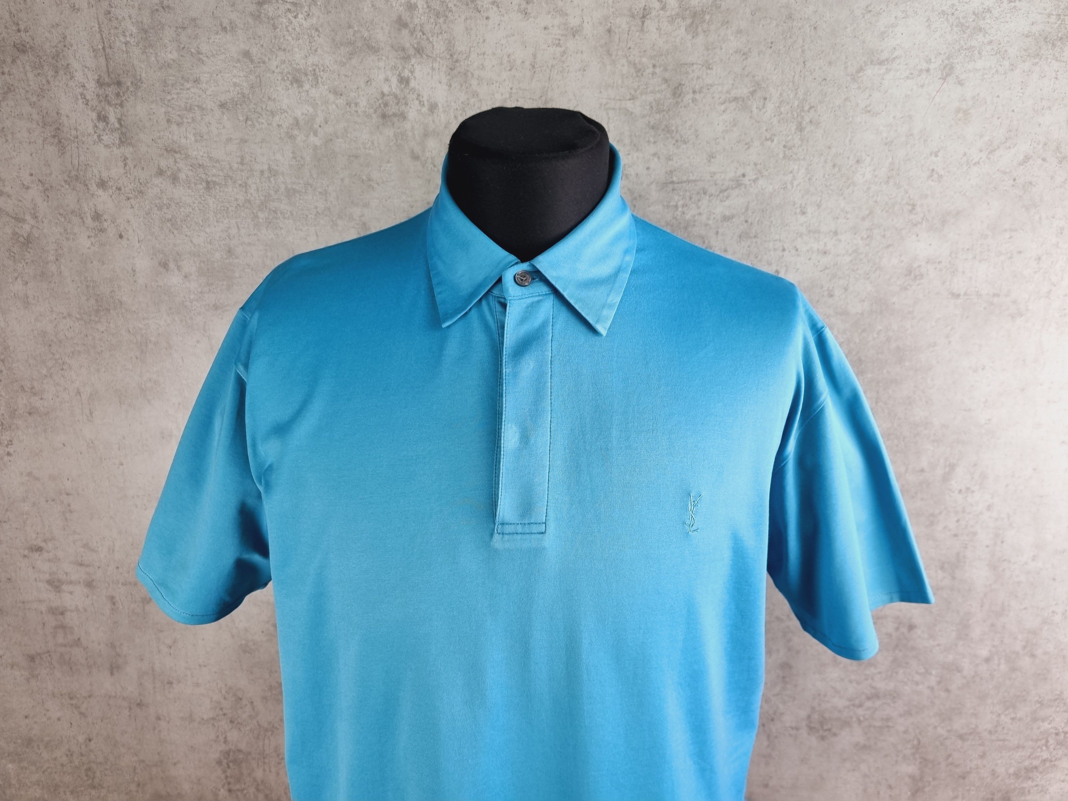 Vintage × Yves Saint Laurent Yves Saint Laurent YSL Cotton like SILK Polo tee shirt Size US M / EU 48-50 / 2 - 6 Thumbnail