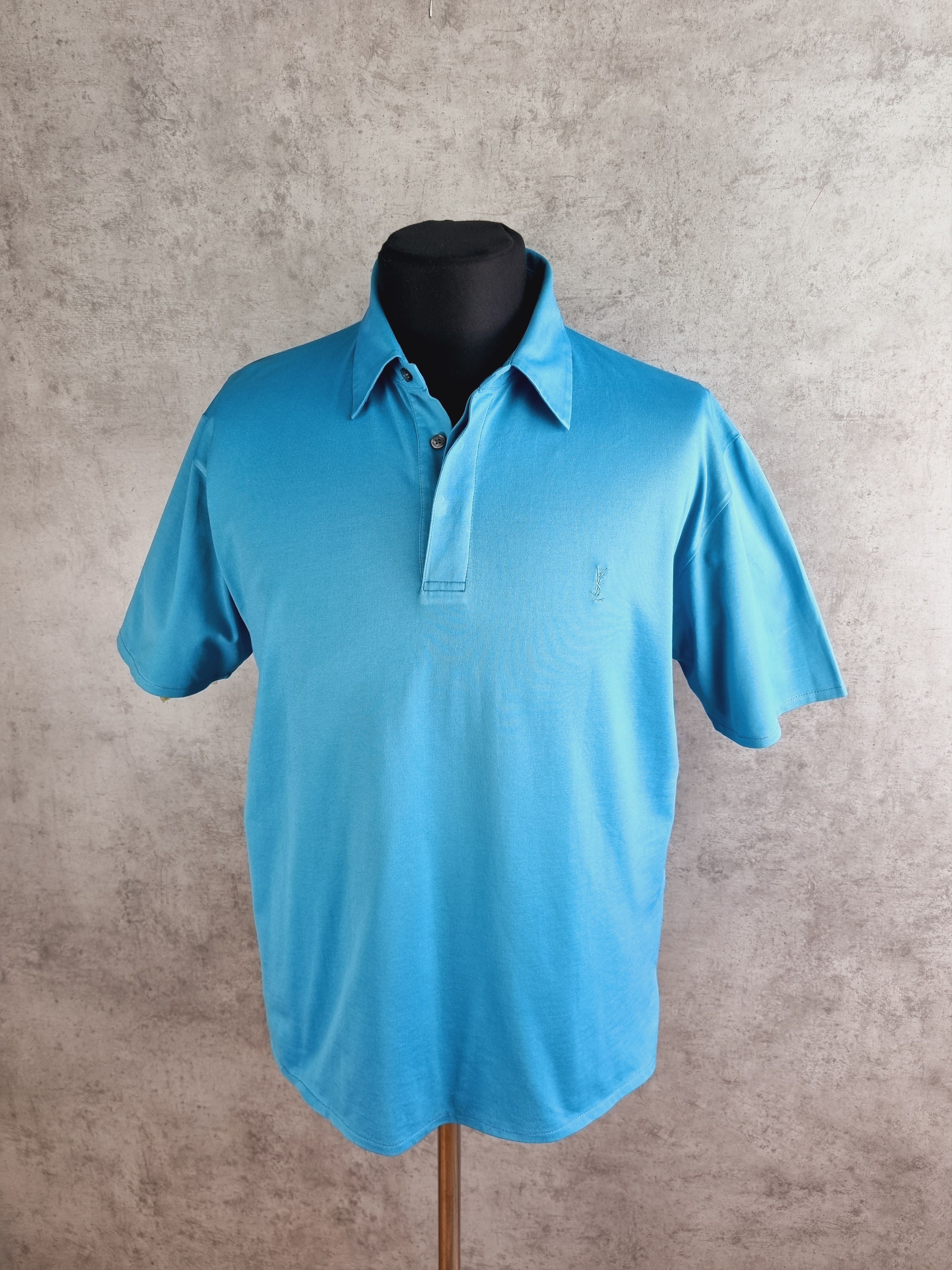 Vintage × Yves Saint Laurent Yves Saint Laurent YSL Cotton like SILK Polo tee shirt Size US M / EU 48-50 / 2 - 1 Thumbnail