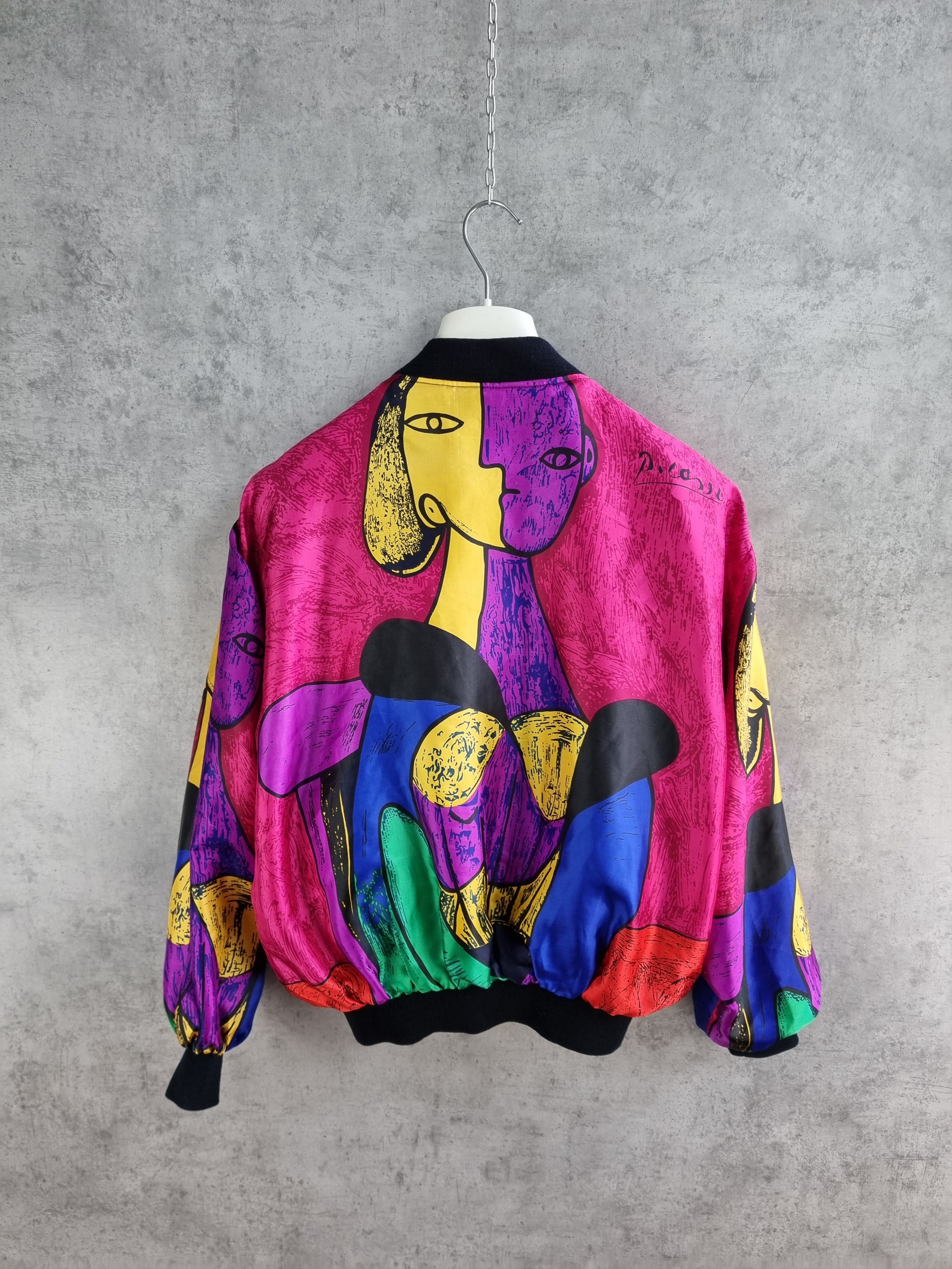 image of Art x Picasso 90's Picasso Abstract Print, Shiny Fabrics Looks Like Silk, Women's (Size Medium)