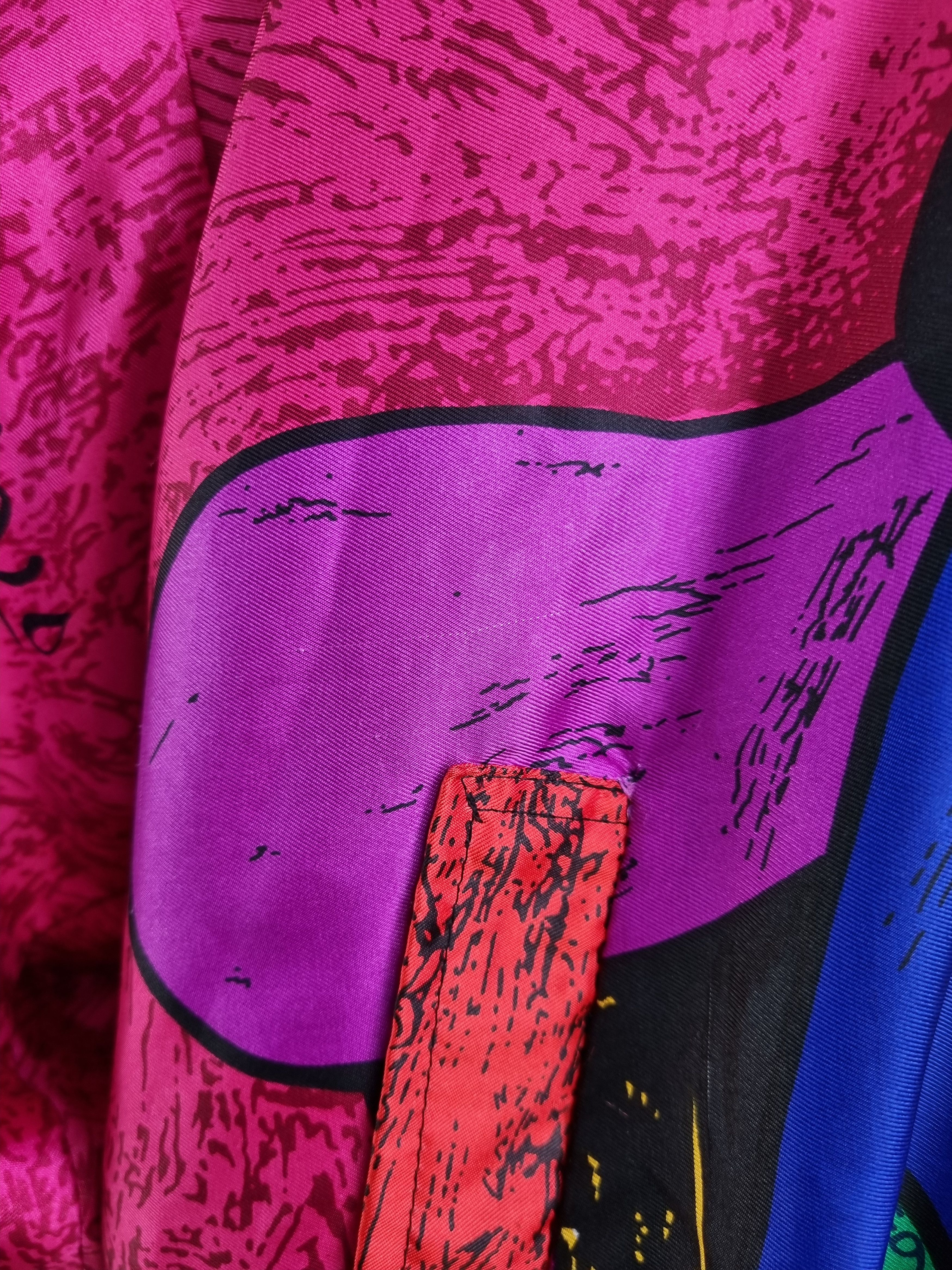 Vintage 90s Picasso Abstract Print, shiny fabrics looks like Silk Size M / US 6-8 / IT 42-44 - 10 Thumbnail
