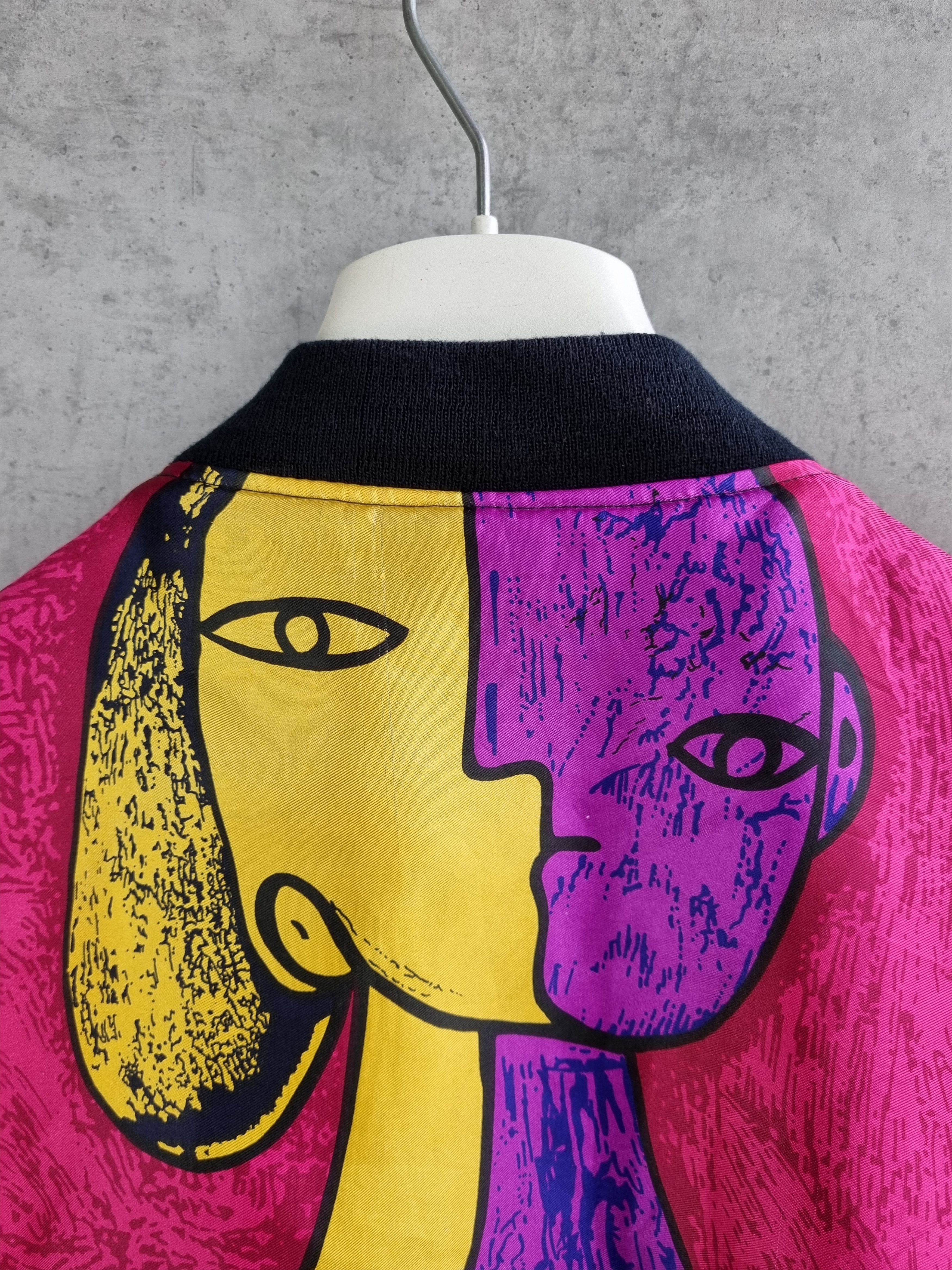 Vintage 90s Picasso Abstract Print, shiny fabrics looks like Silk Size M / US 6-8 / IT 42-44 - 5 Thumbnail