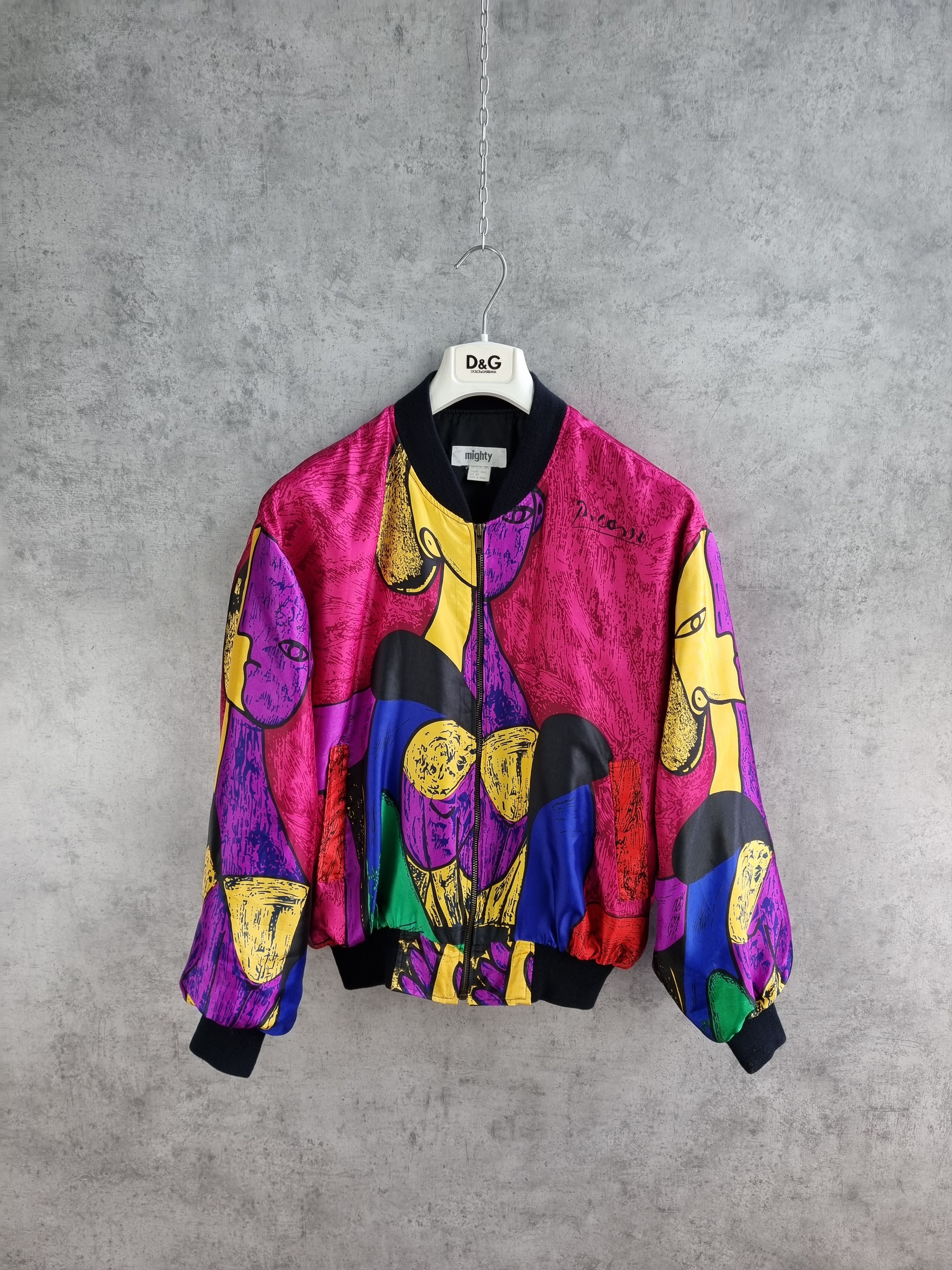 Vintage 90s Picasso Abstract Print, shiny fabrics looks like Silk Size M / US 6-8 / IT 42-44 - 3 Thumbnail