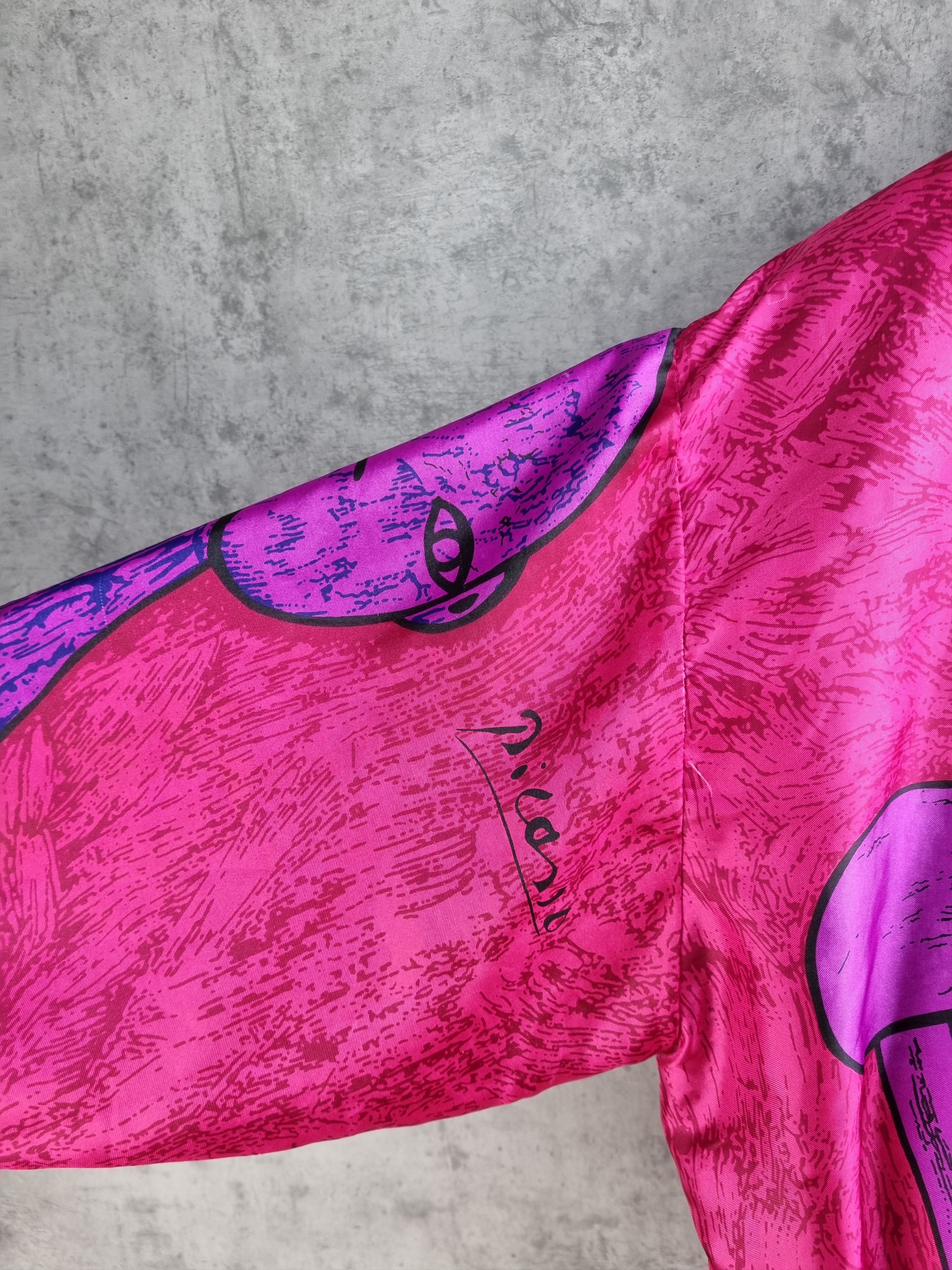 Vintage 90s Picasso Abstract Print, shiny fabrics looks like Silk Size M / US 6-8 / IT 42-44 - 22 Thumbnail