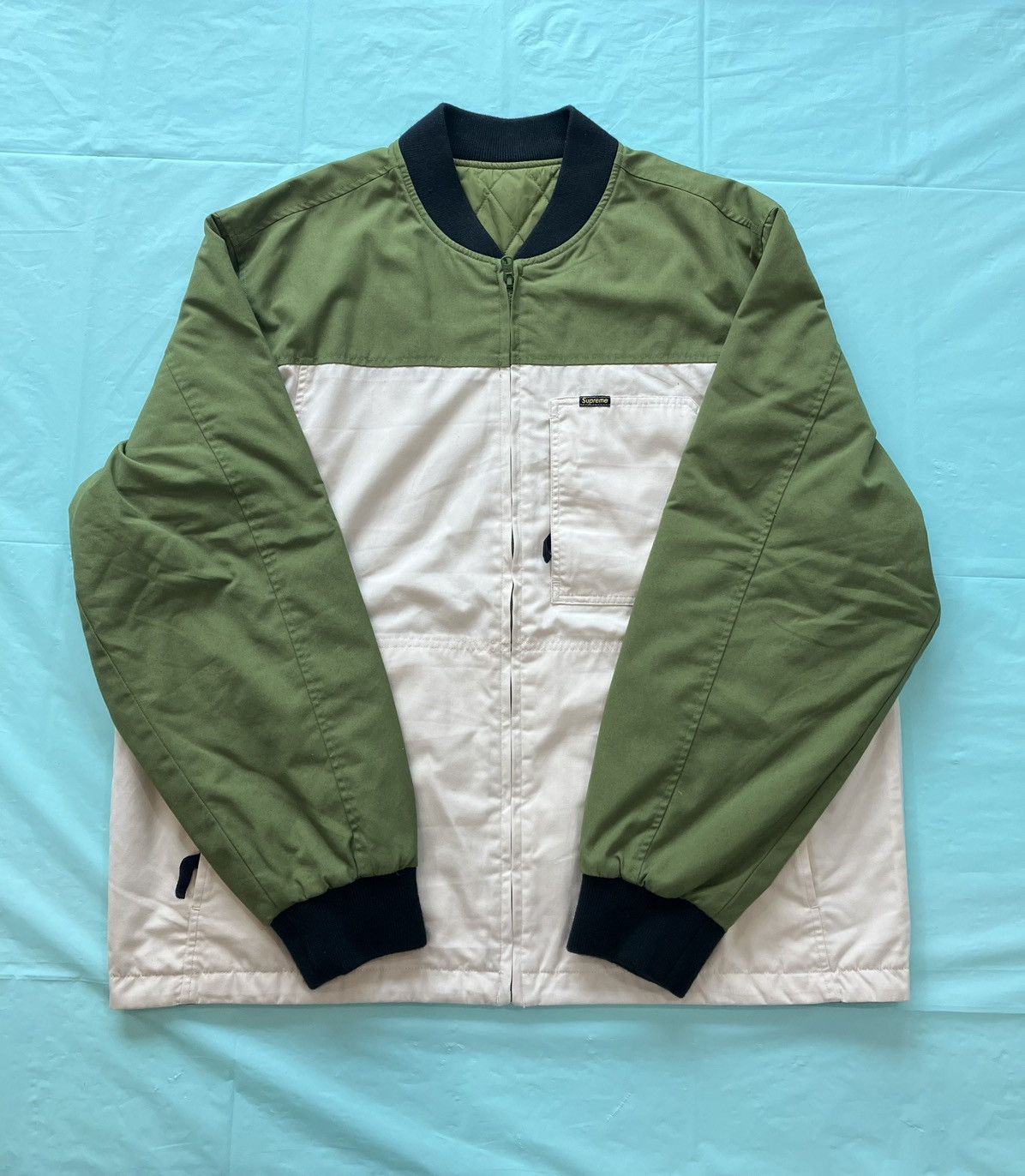Supreme Reversible Tech Work Jacket L Green - Outerwear