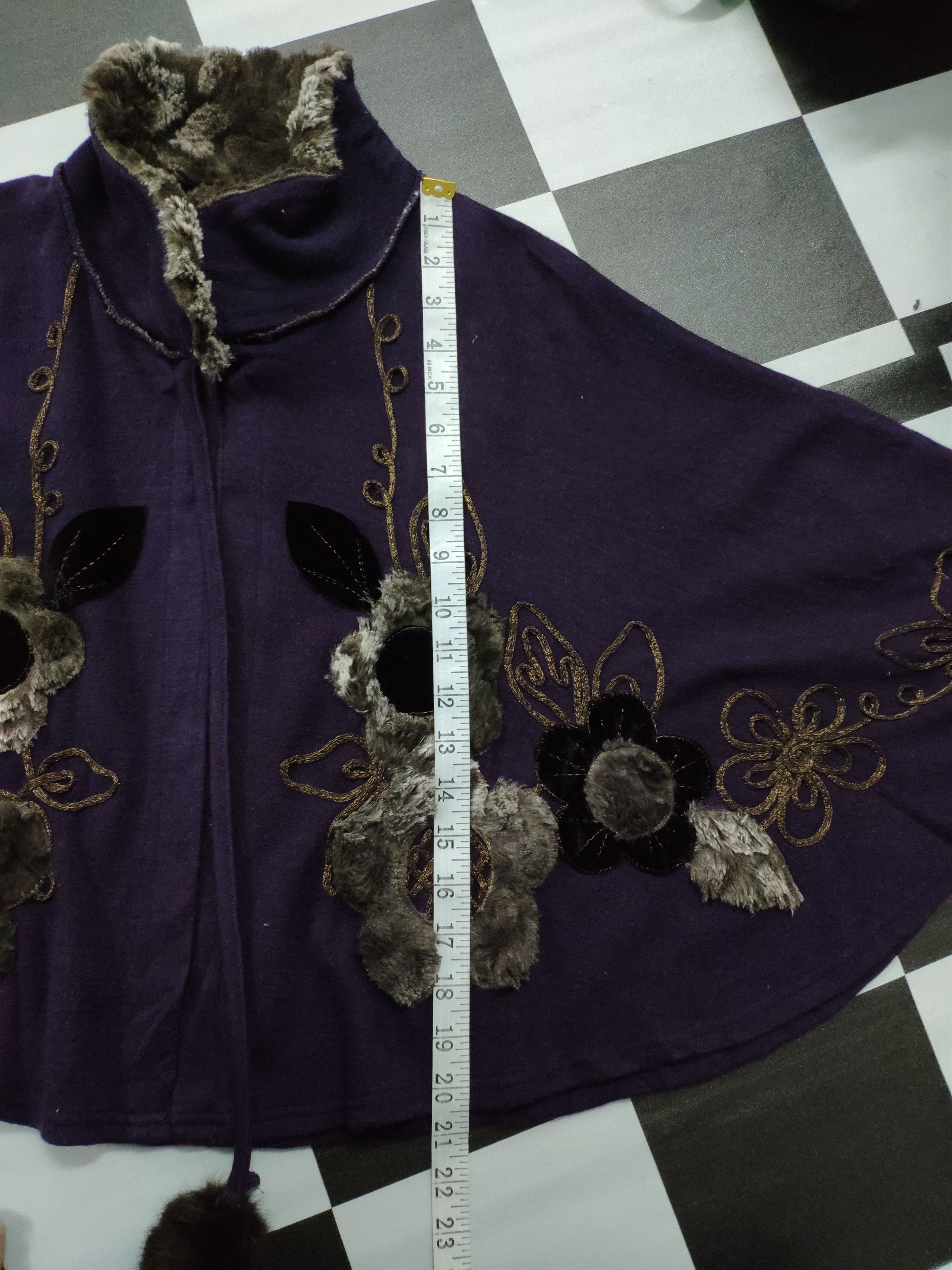 Japanese Brand Steal 💥 Vintage Japanese Brand Poncho Flower Motif Size ONE SIZE - 13 Thumbnail