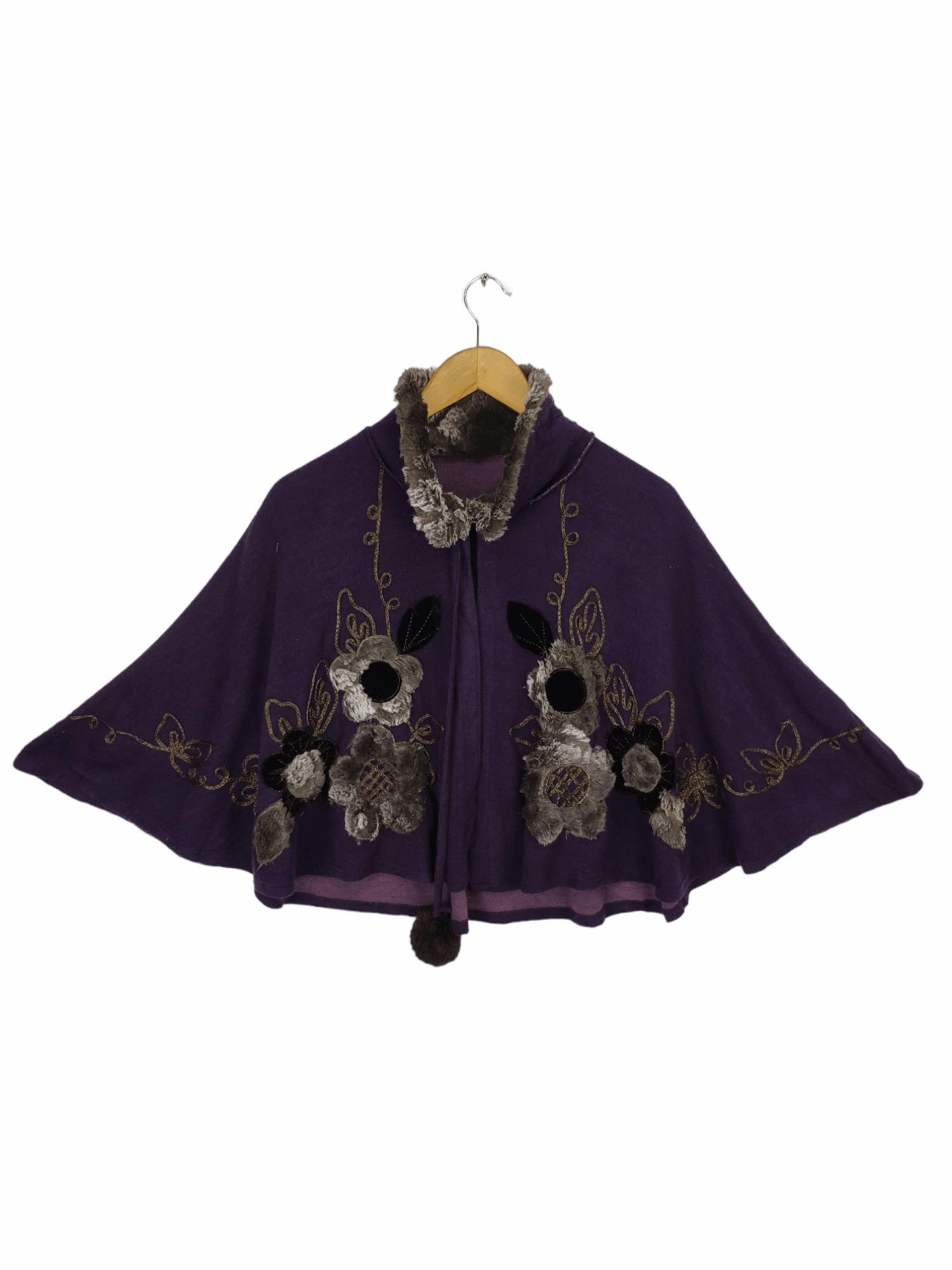 Japanese Brand Steal 💥 Vintage Japanese Brand Poncho Flower Motif Size ONE SIZE - 1 Thumbnail