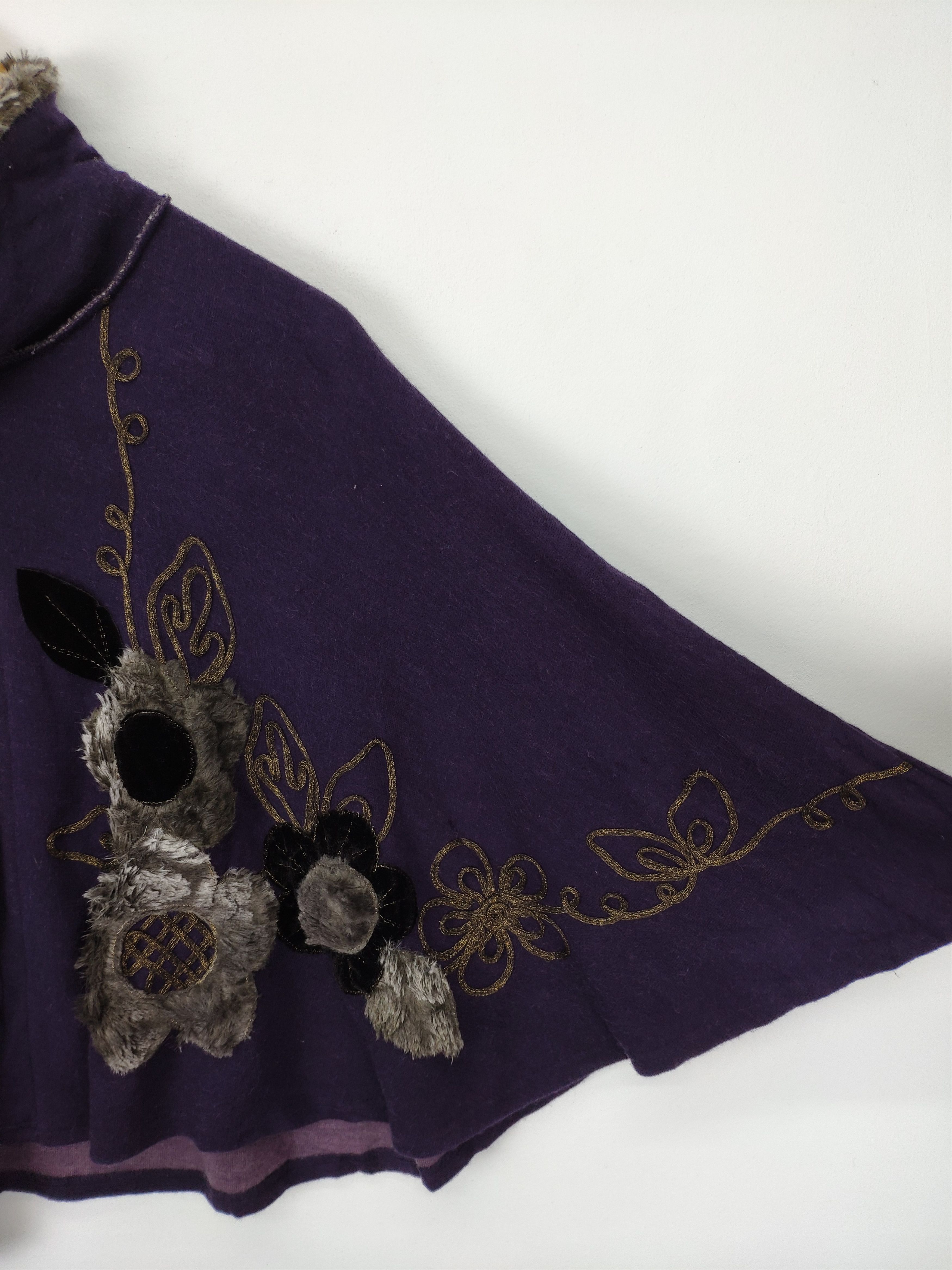 Japanese Brand Steal 💥 Vintage Japanese Brand Poncho Flower Motif Size ONE SIZE - 4 Thumbnail