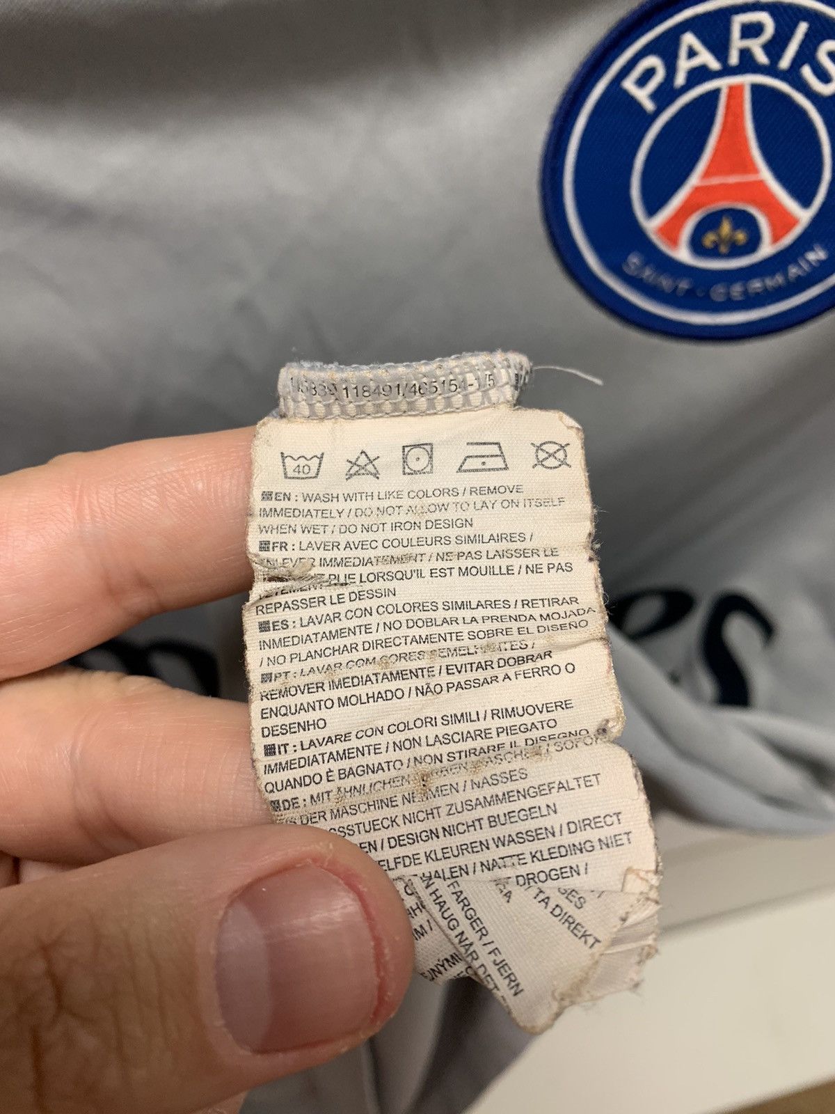 Nike Paris Saint Germain PSG grey t-shirt L sz Size US L / EU 52-54 / 3 - 5 Thumbnail
