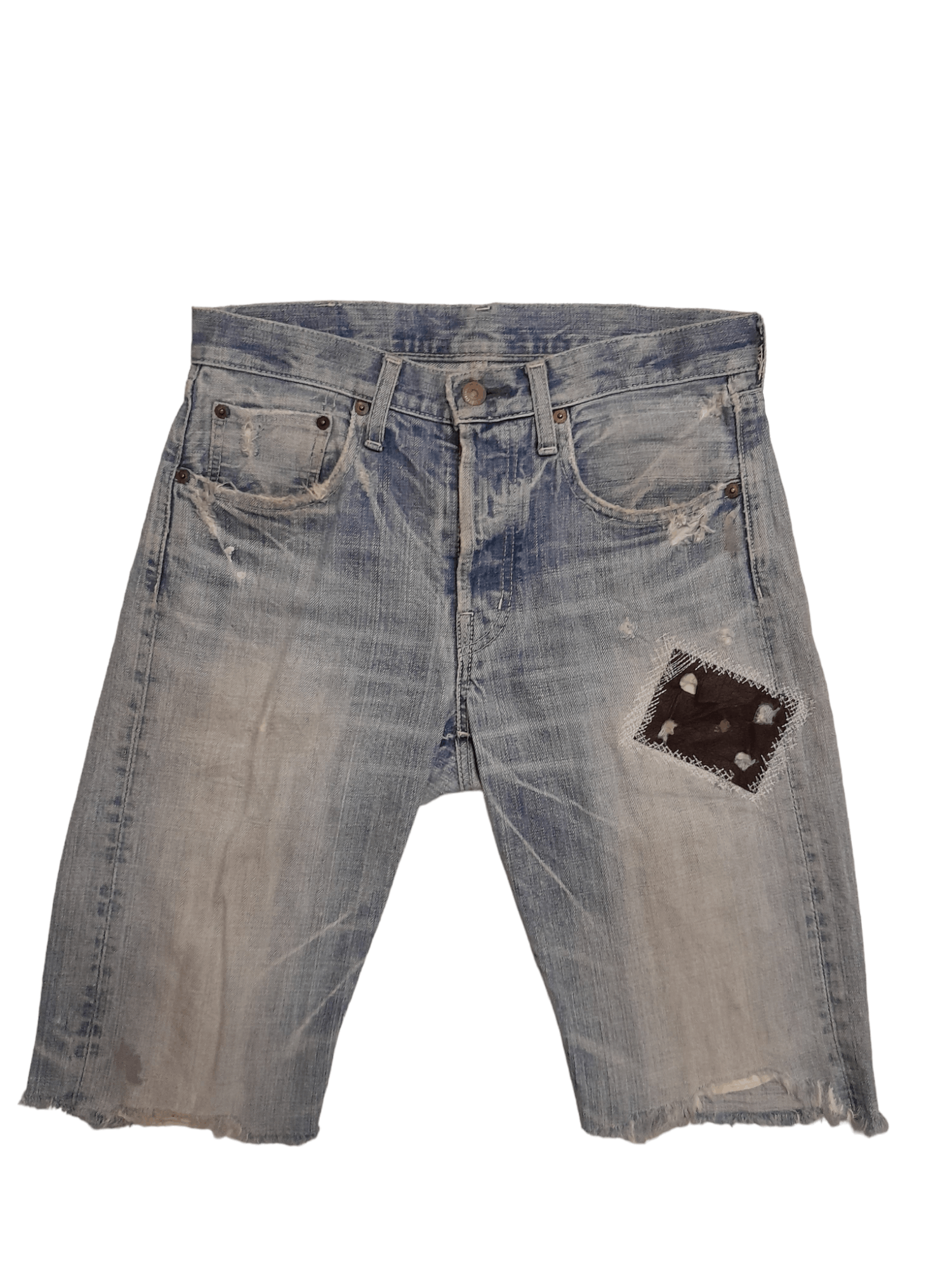 Spellbound O-KA Spellbound Japan Distressed Denim Short (E938) Size US 30 / EU 46 - 1 Thumbnail