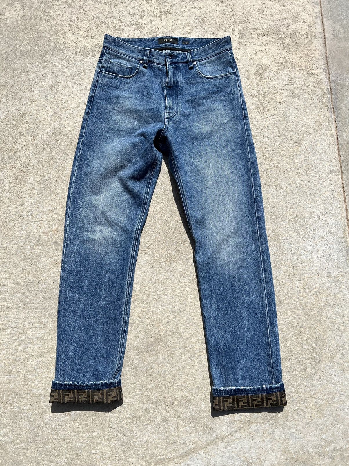 Fendi FF Turn-Up jeans