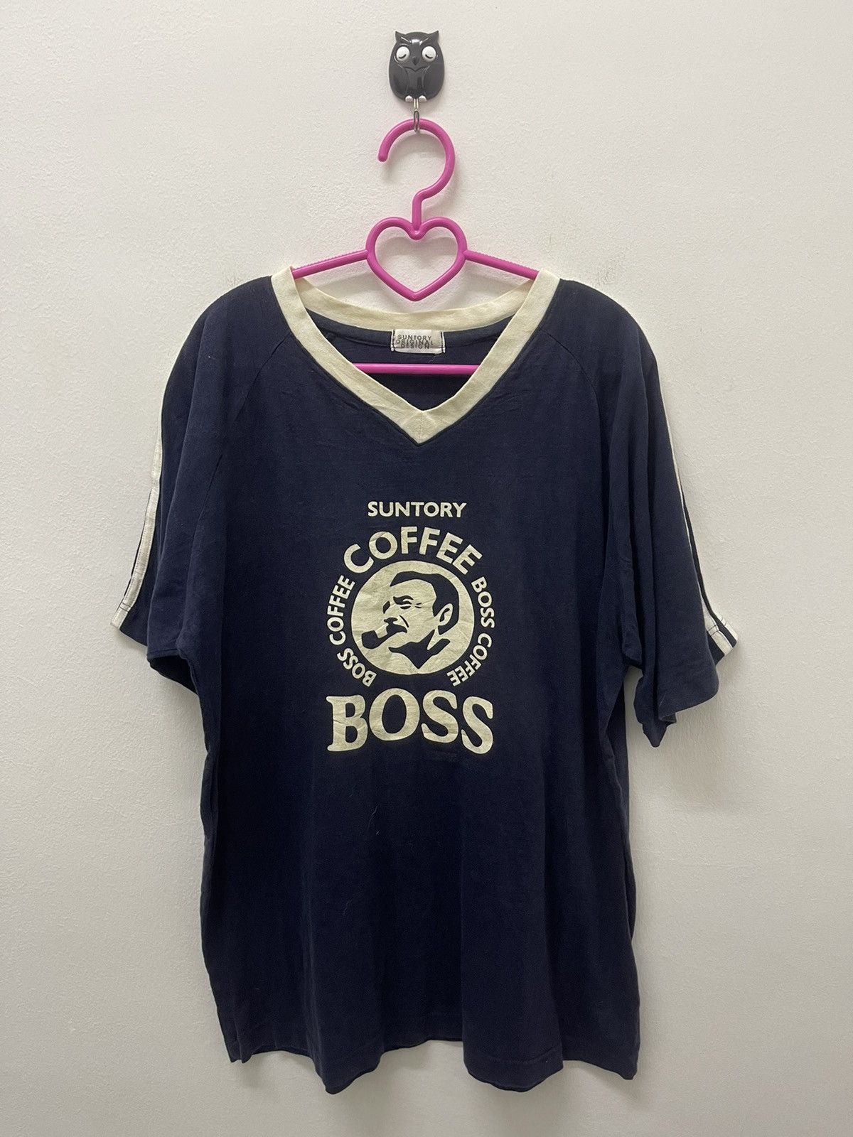 Japanese Brand Rare Vintage SUNTORY BOSS COFFEE Spell Out Big Logo Tee Size US M / EU 48-50 / 2 - 1 Thumbnail