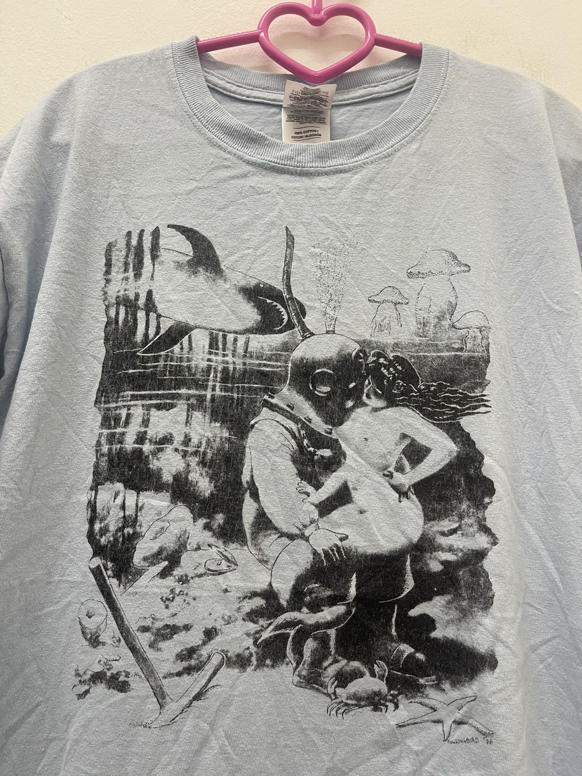Vintage Rare HOWLINGBIRD 76 Underwater Mermaid Art Tee Size US M / EU 48-50 / 2 - 2 Thumbnail