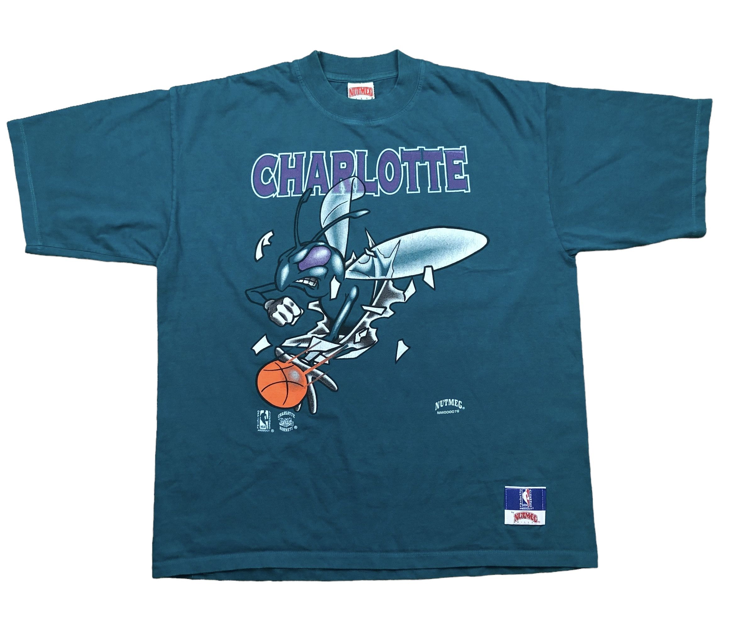 Vintage 90s NBA Charlotte Hornets Double Side Shirt Tee