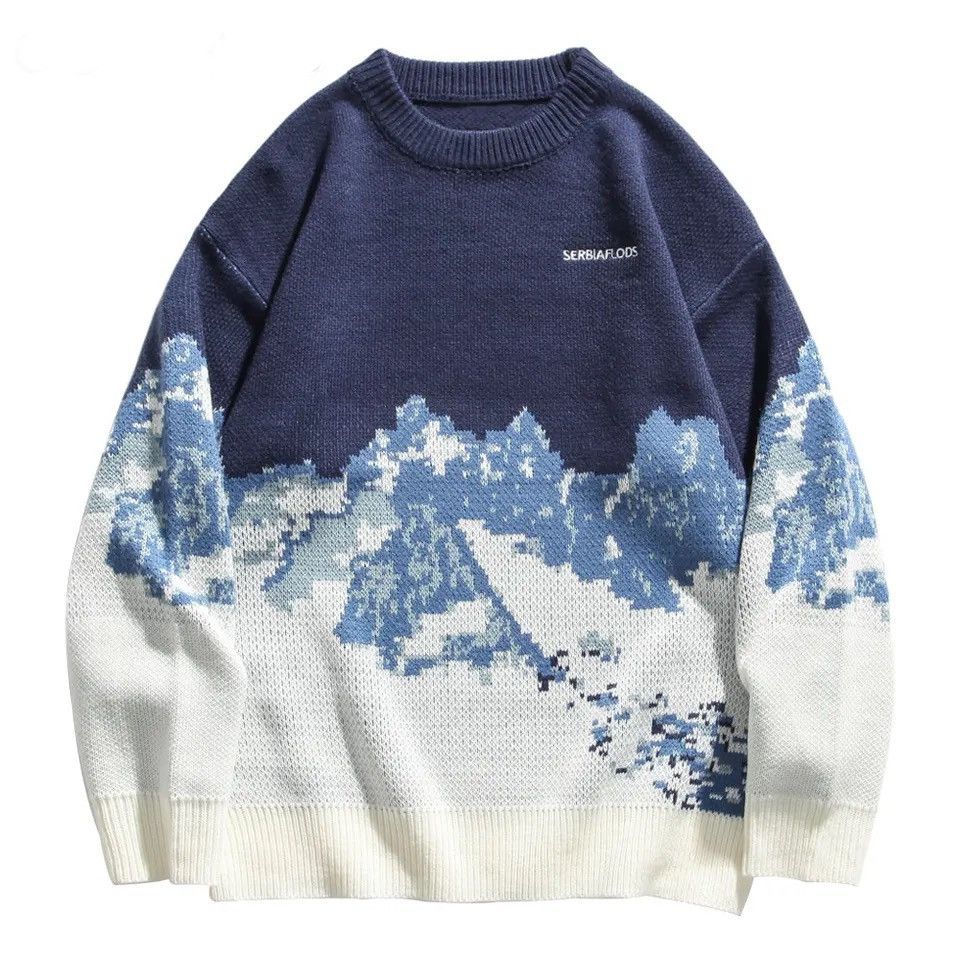 Snow Mountain Design Knitted Sweater