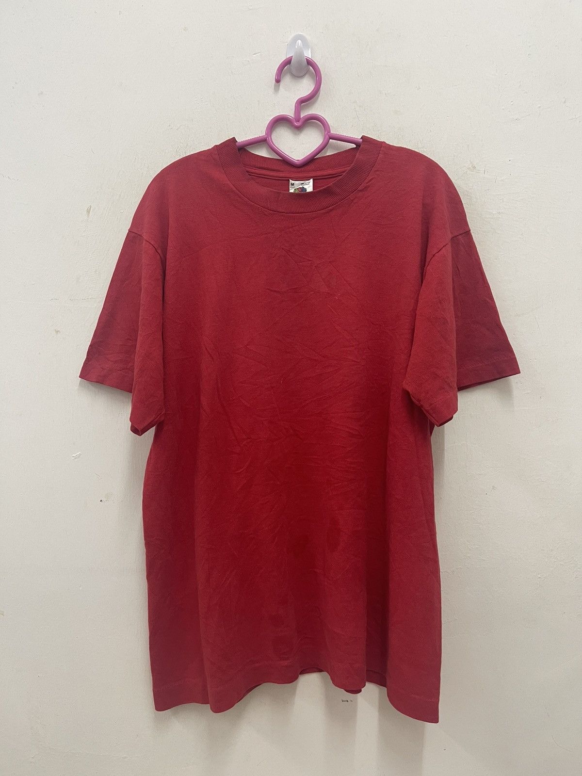 Fruit Of The Loom Vintage Fruit of The Loom RED Plain Tee Size US M / EU 48-50 / 2 - 1 Thumbnail