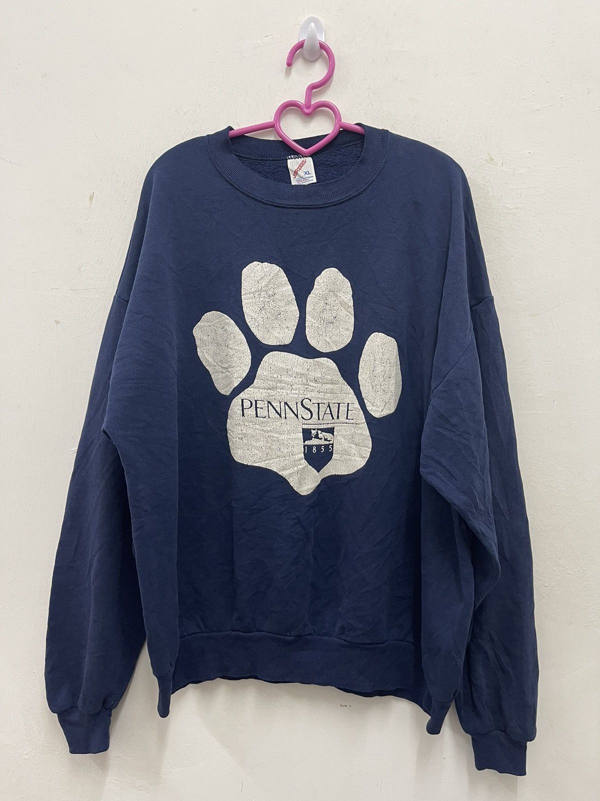 image of American College x Jerzees Vintage Penn State Sweatshirt in Blue Black, Men's (Size XL)