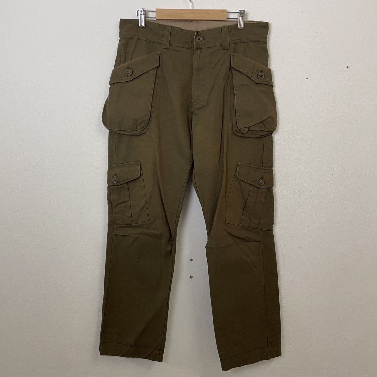 image of Workers Vintage Unbranded Multipocket Tactical Monkey Cargo Pants in Green, Men's (Size 34)