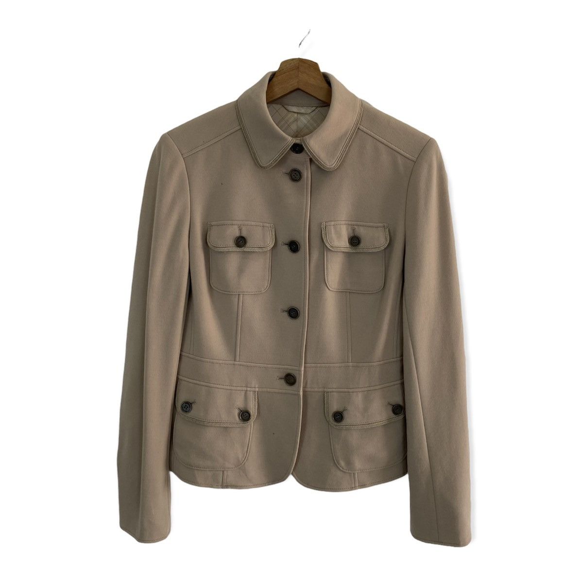 image of Burberry London Luxury Design Jacket in Beige, Women's (Size Small)