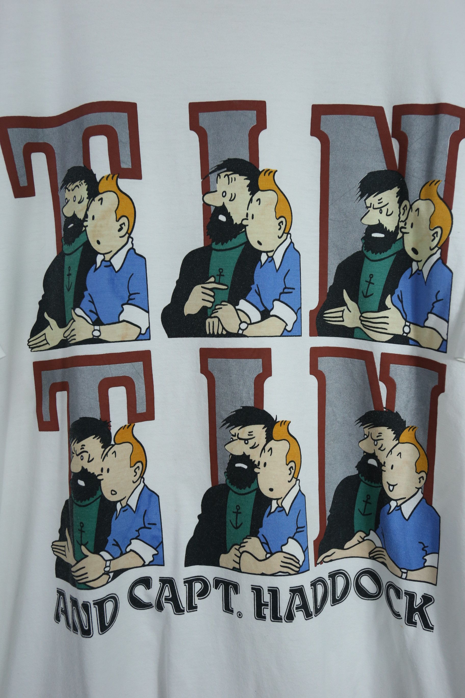 GTMC107 Vintage 90s Tin Tin Capt. Haddock cartoon tees