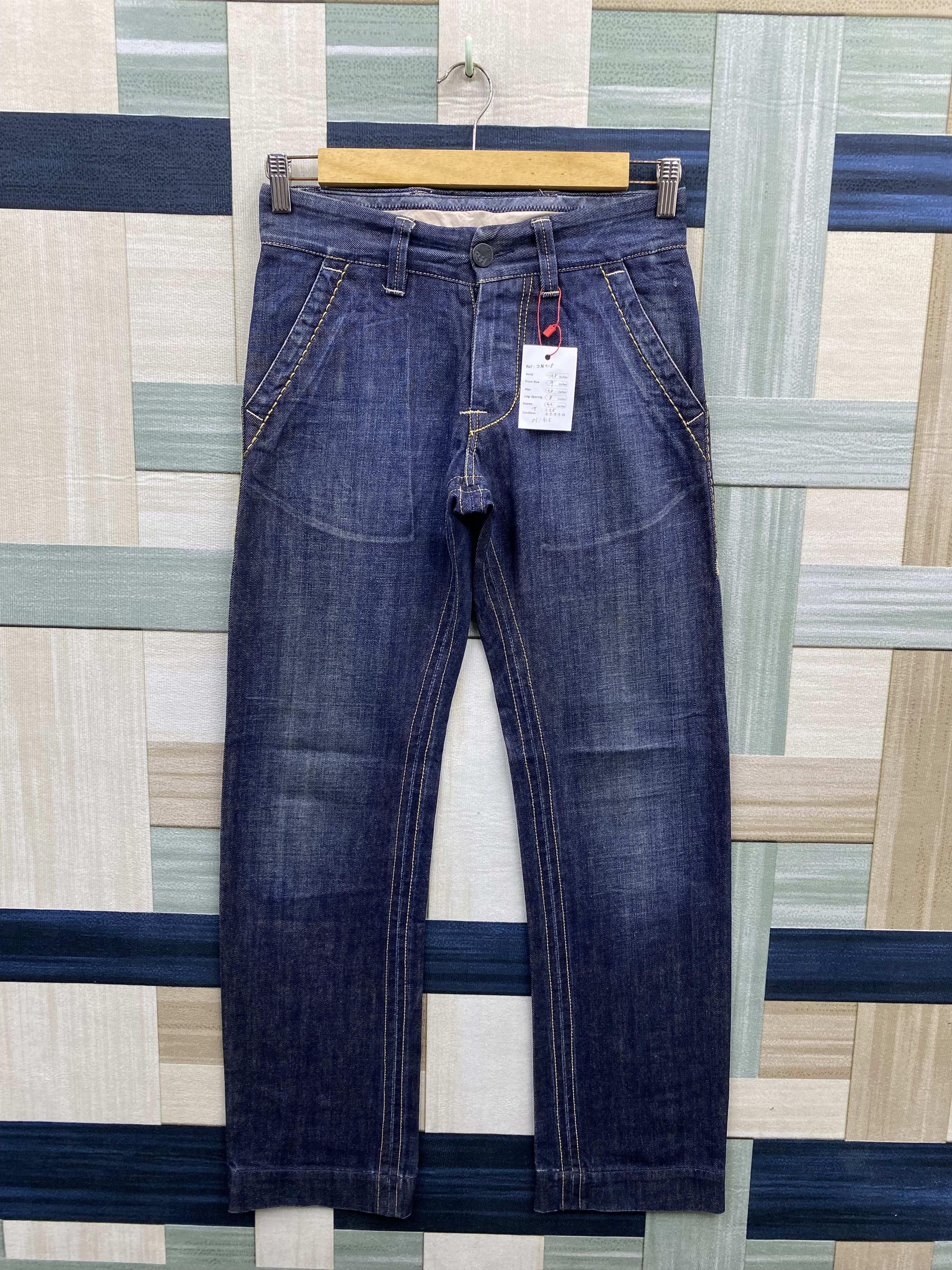 Vintage Italian Designer Re-Hash RH-003 Metal Back Buckle Denim Jean Size US 29 - 1 Thumbnail