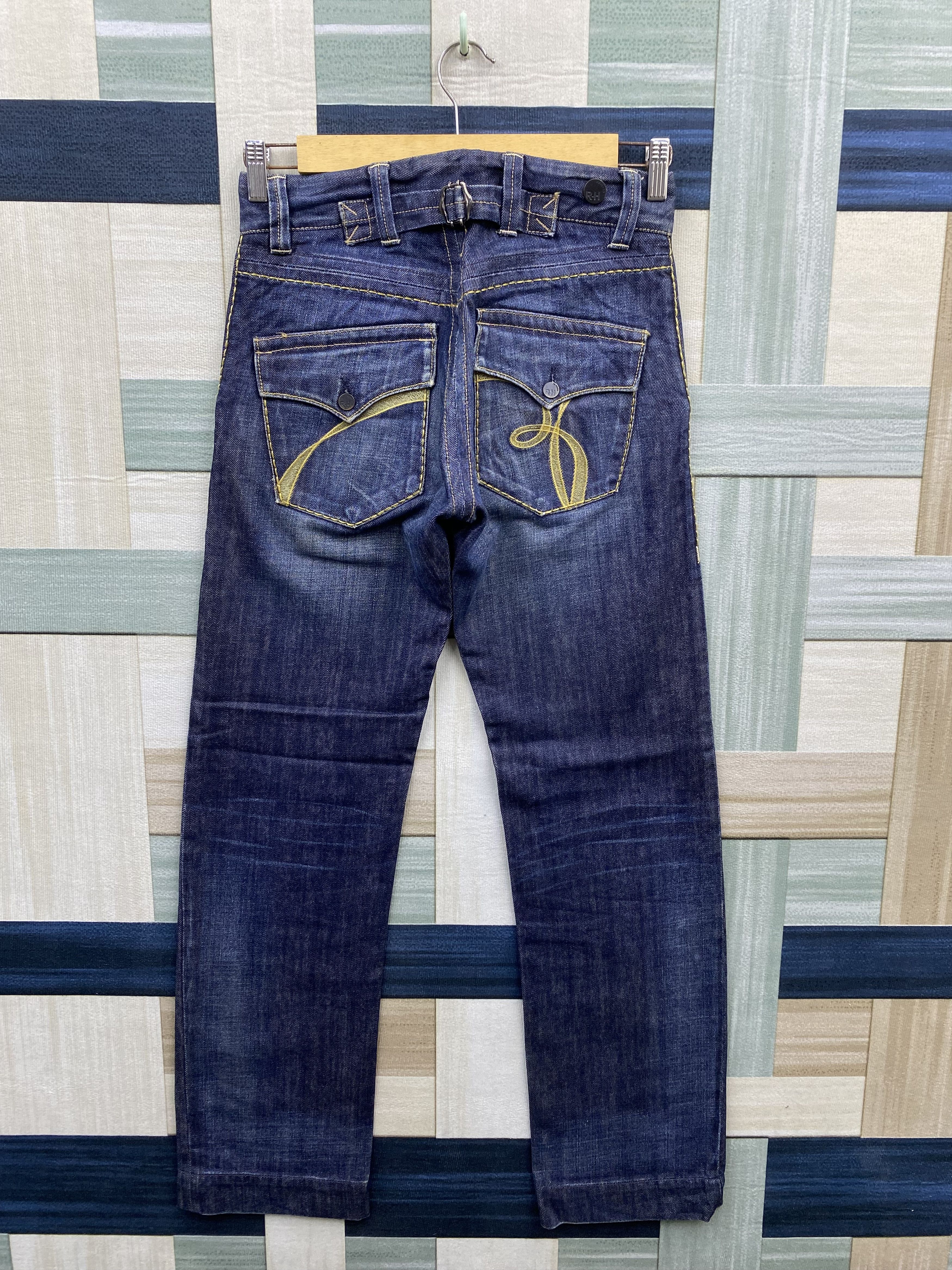 Vintage Italian Designer Re-Hash RH-003 Metal Back Buckle Denim Jean Size US 29 - 2 Thumbnail