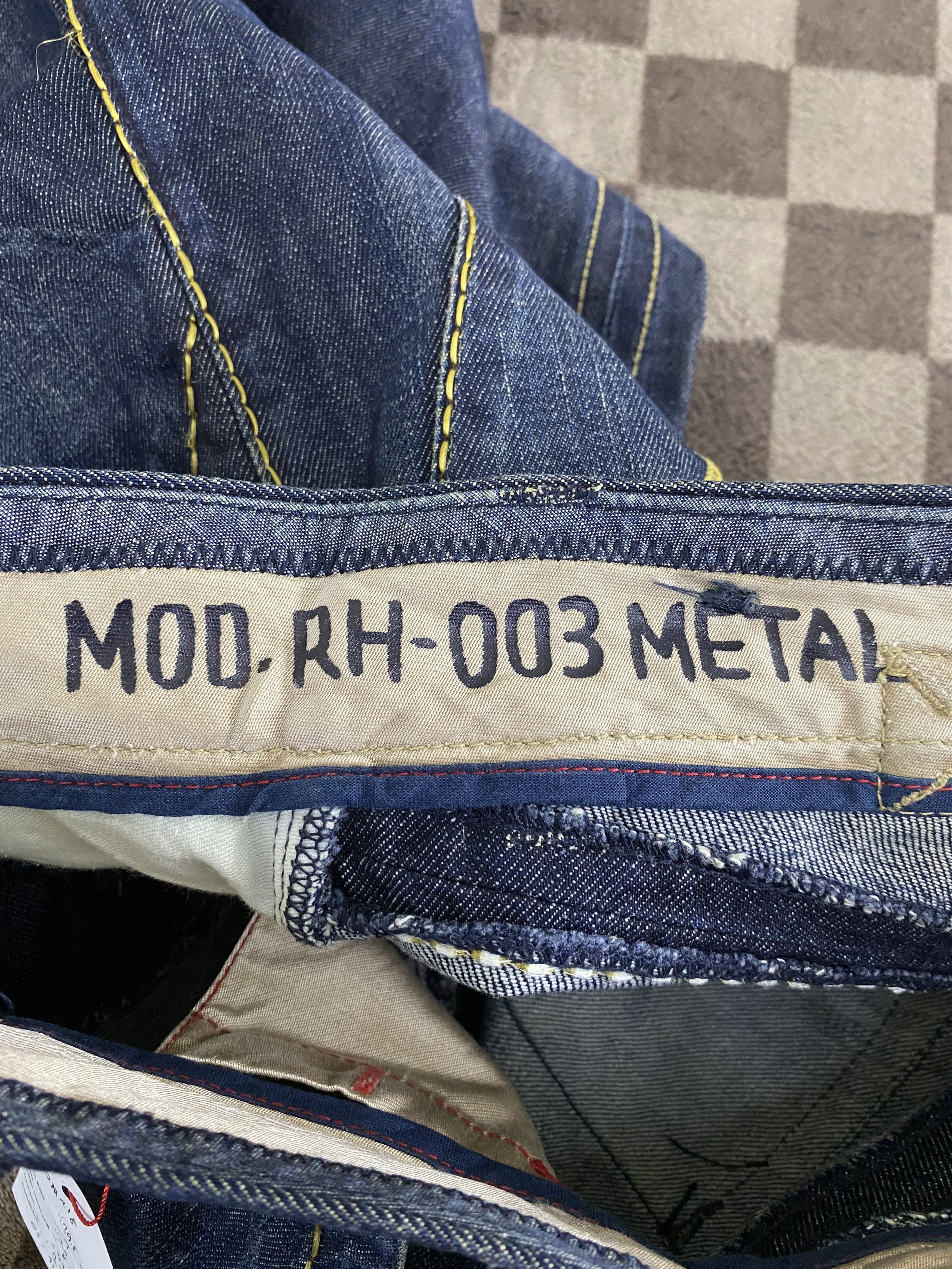 Vintage Italian Designer Re-Hash RH-003 Metal Back Buckle Denim Jean Size US 29 - 10 Thumbnail